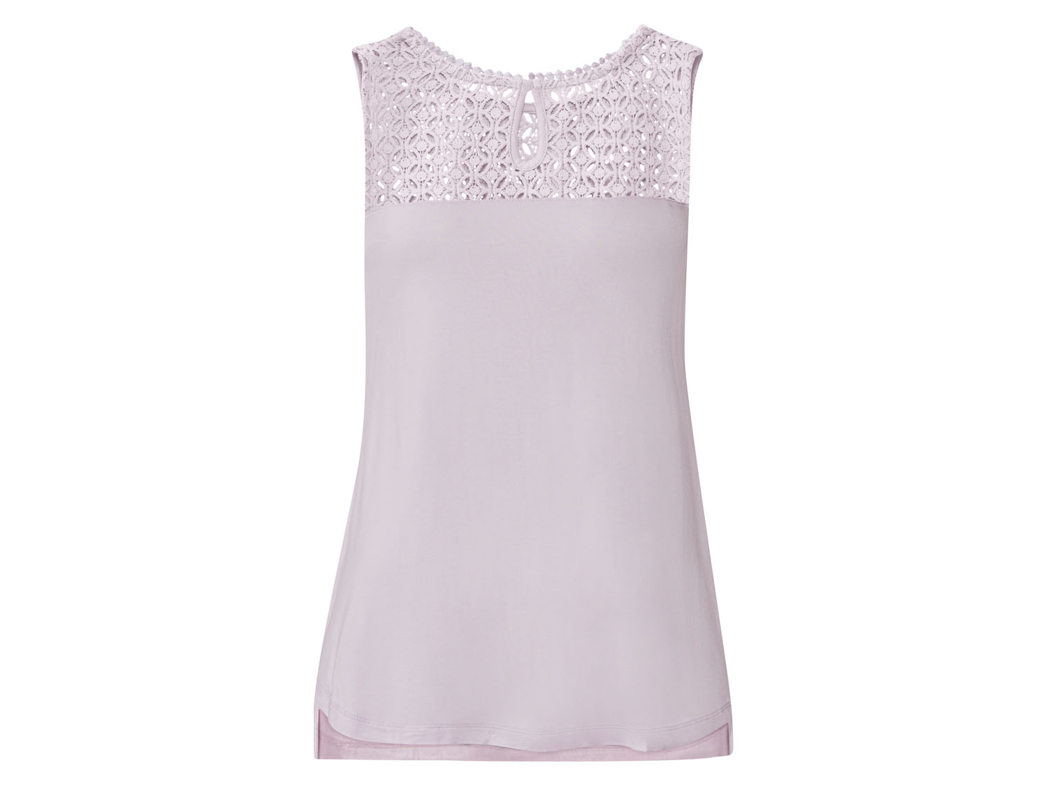 esmara Top damski z wiskozą, z koronką L 44/46, Jasnofioletowy