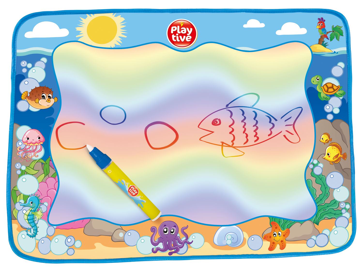 Playtive Mata do malowania pisakiem wodnym Podwodny świat