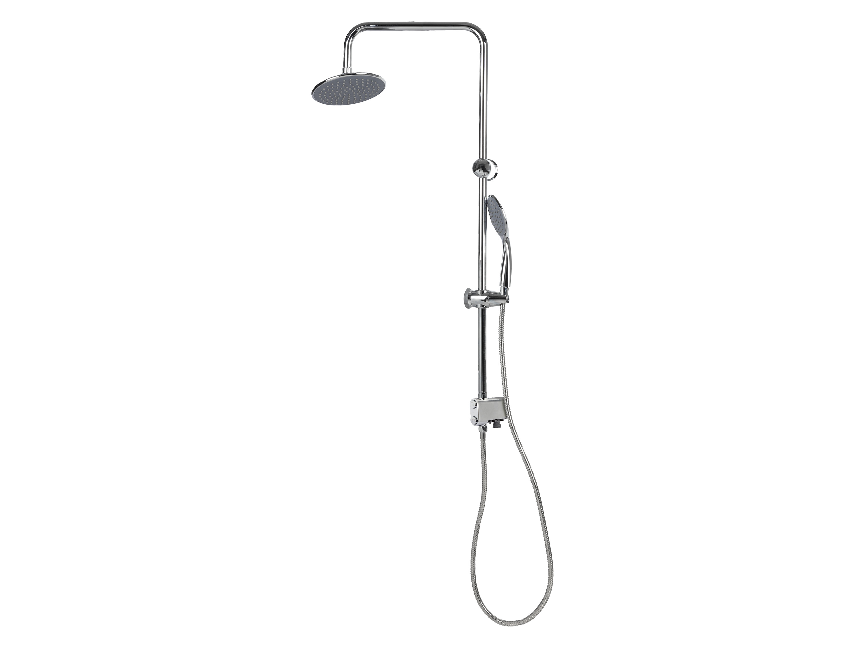 Livarno home Zestaw prysznicowy z deszczownicą, z wężem prysznicowym 150 cm Okrągły