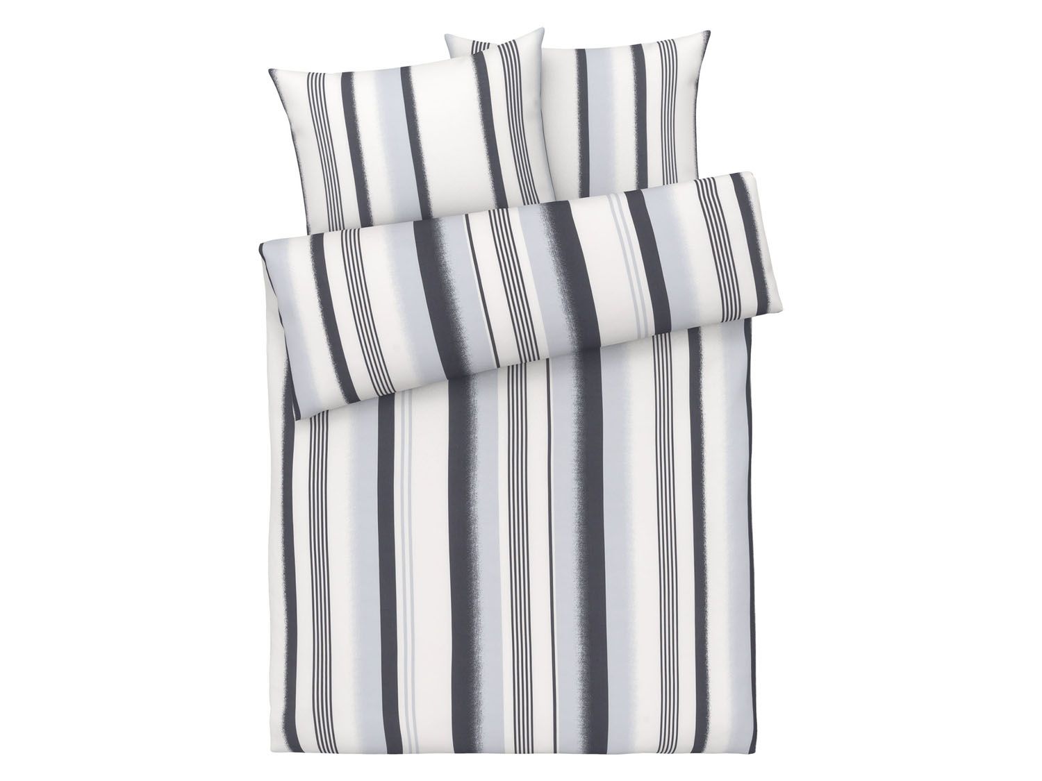 meradiso Pościel satynowa z lyocellem Tencel , 220 x 200 cm Szary w paski