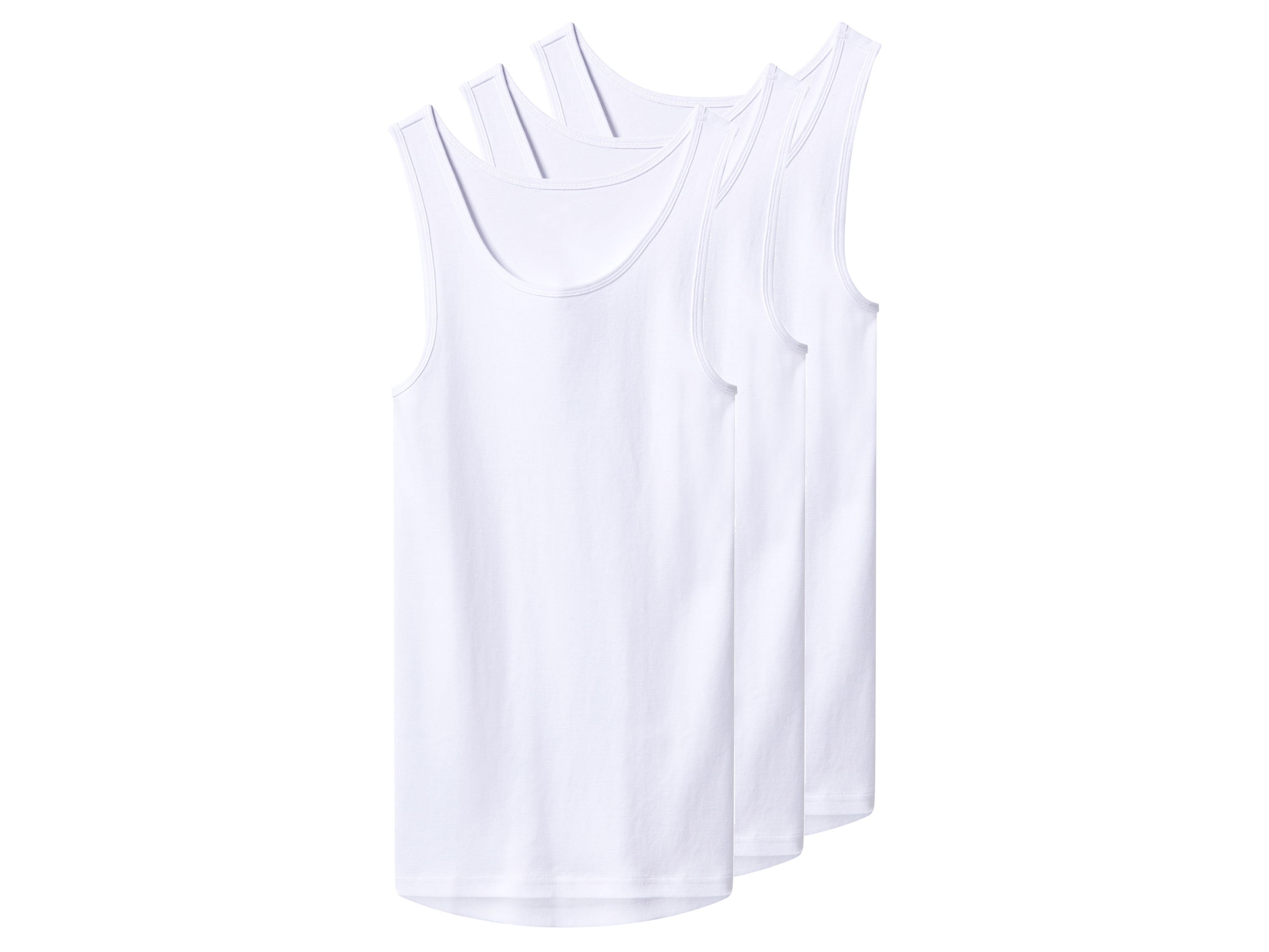 esmara Men Podkoszulki męskie z bawełny, 3 sztuki Biały, 4/S