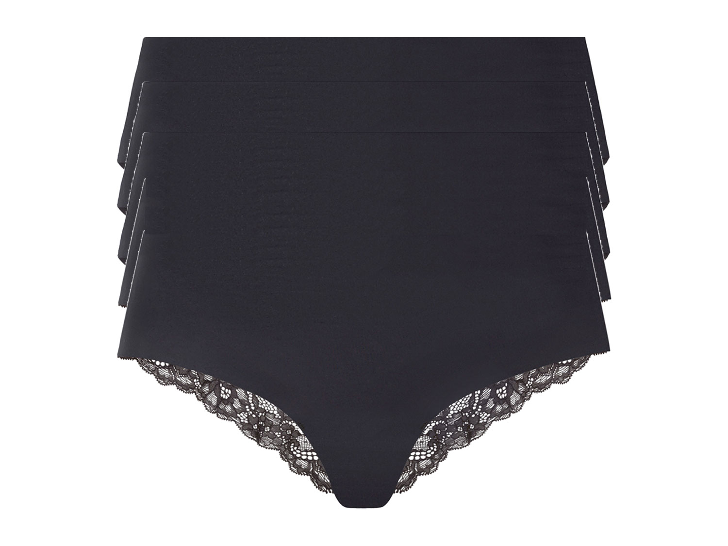 esmara Hipstery damskie cięte laserowo, 5 par S 36/38, Czarny