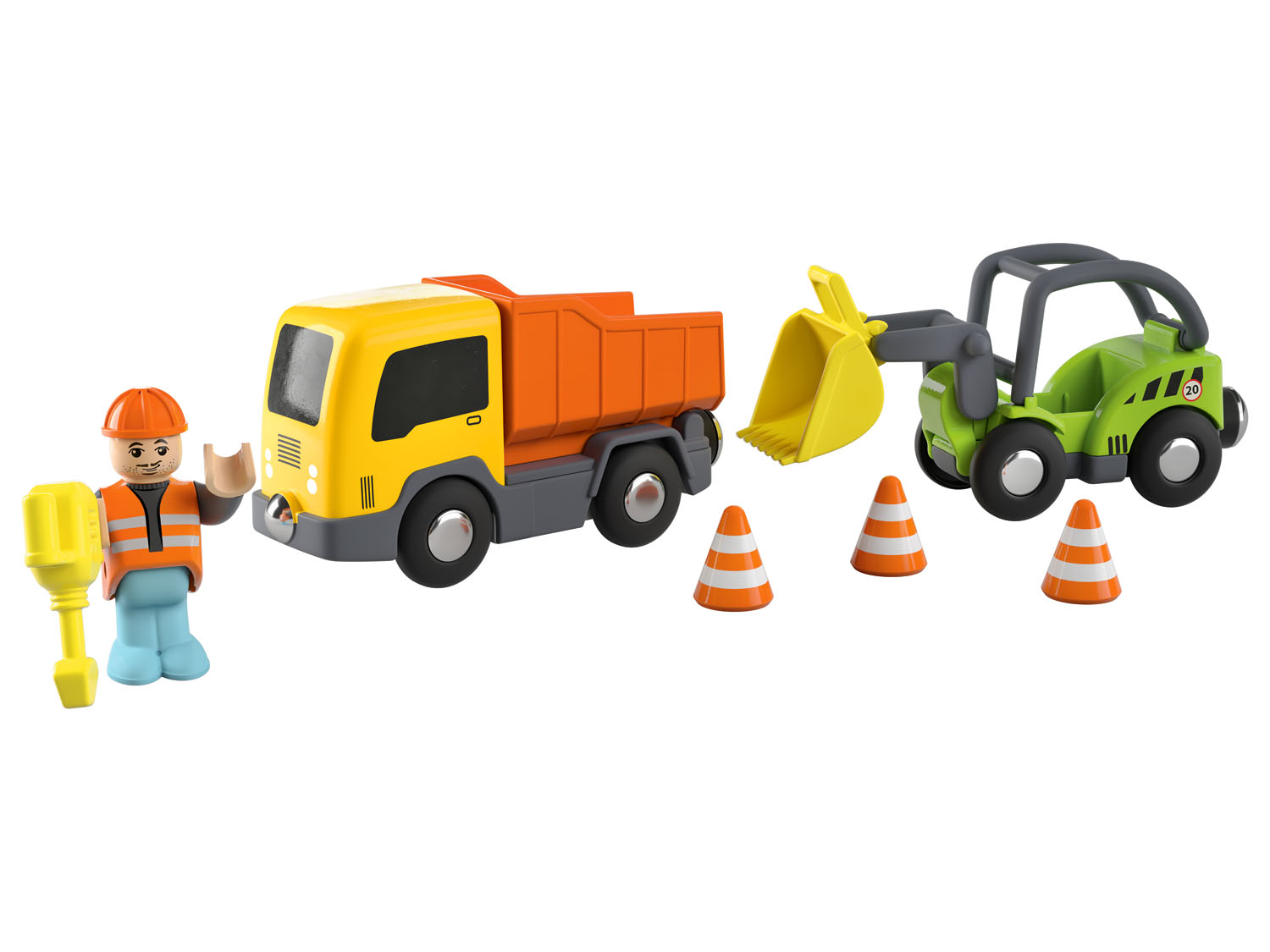 Playtive Zestaw pojazdów z figurką Plac budowy
