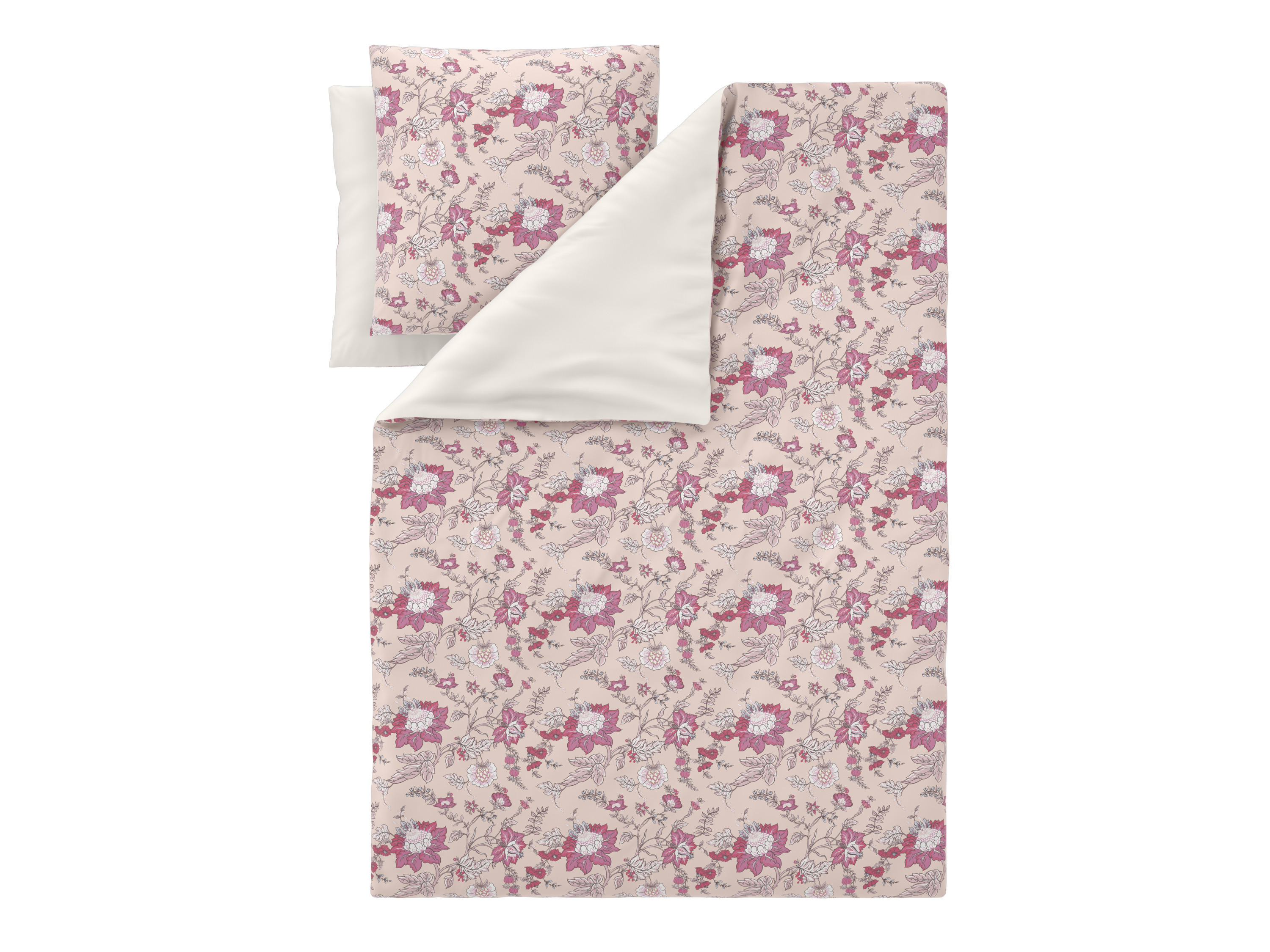 Livarno Pościel satynowa z bawełny, 160 x 200 cm Różowy