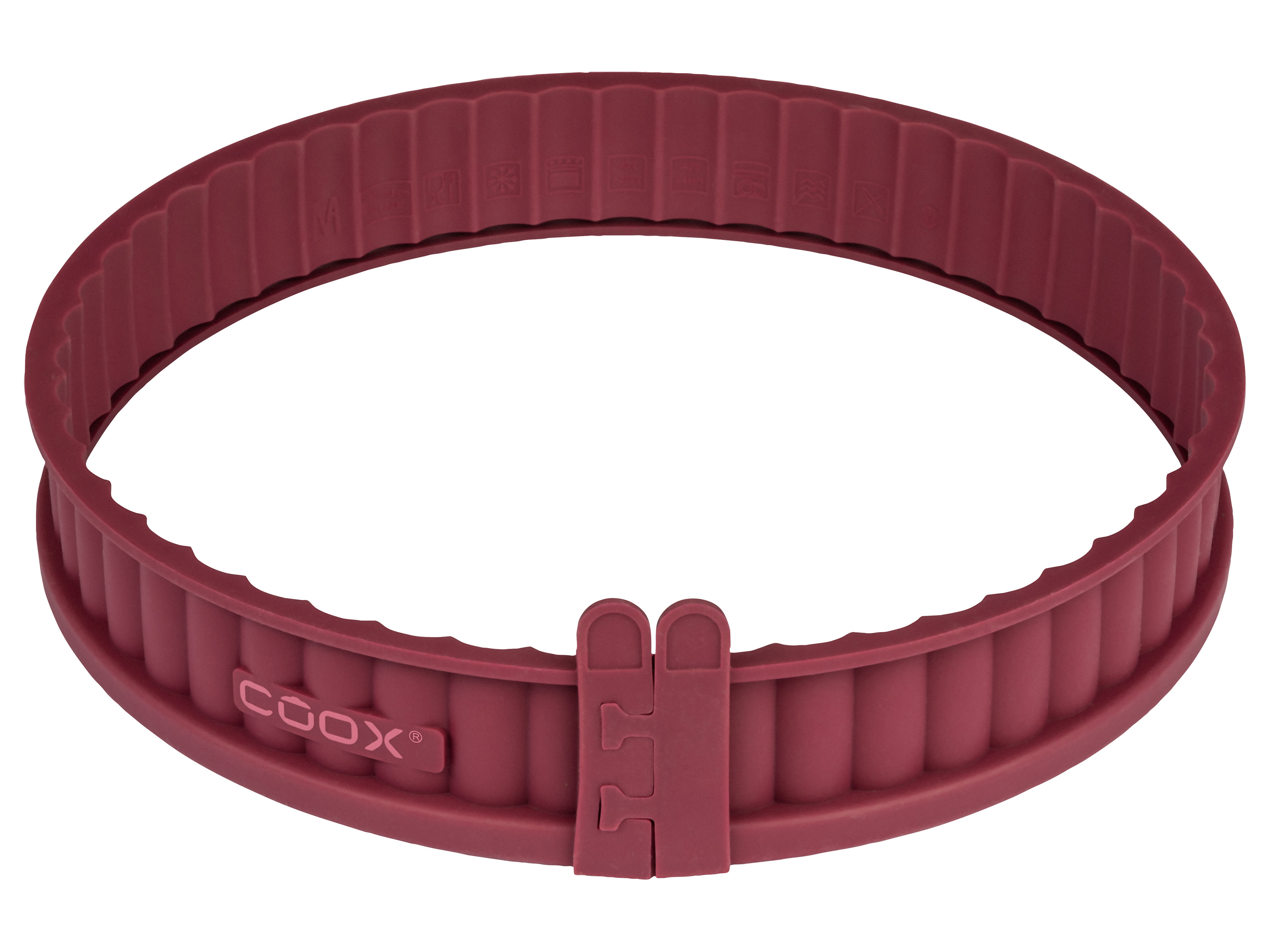 Coox Silikonowa forma do quiche ze szklanym dnem Czerwony