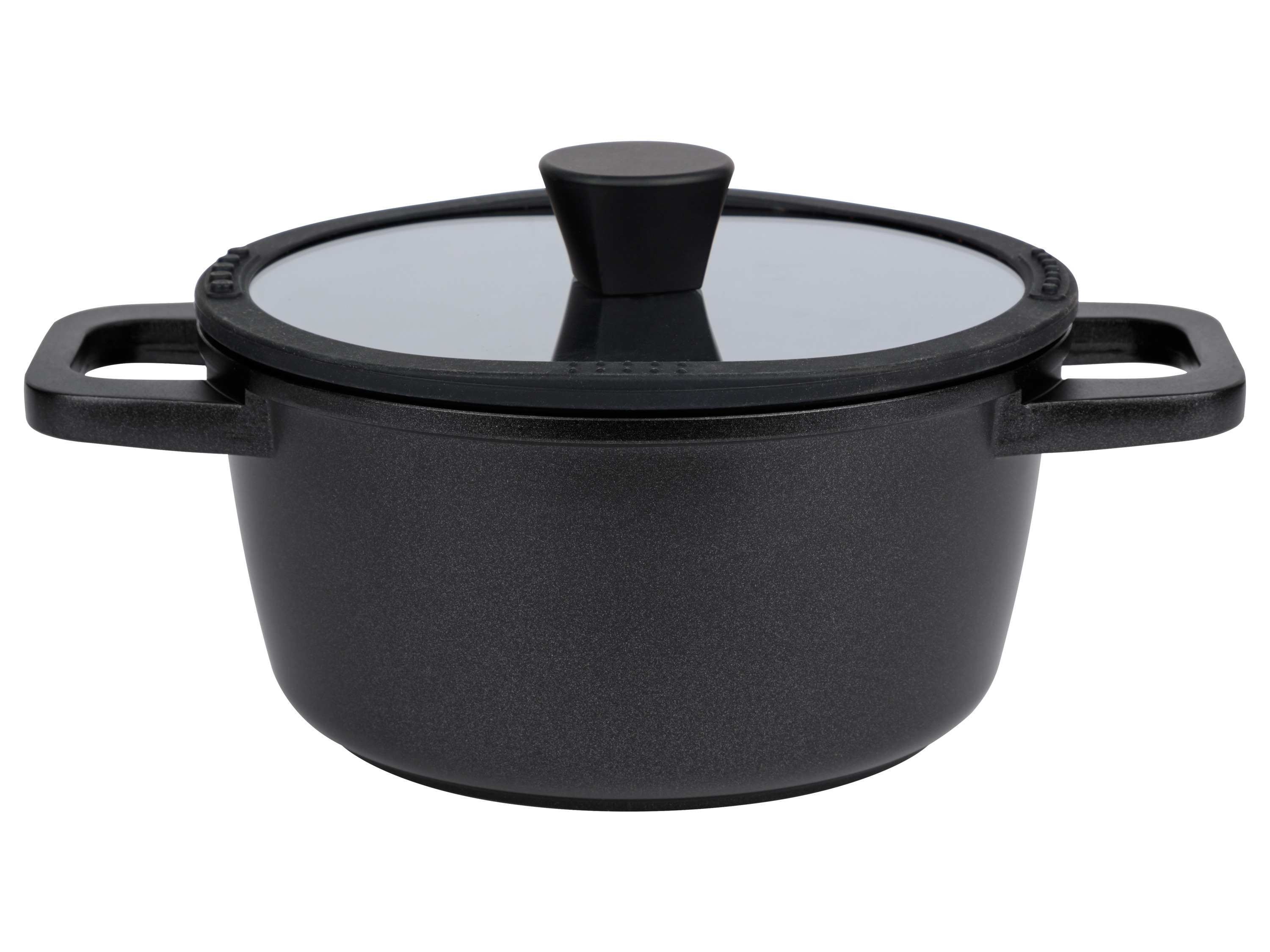 Livarno home Garnek z odlewu aluminiowego z miarką, Ø 20 cm Czarny