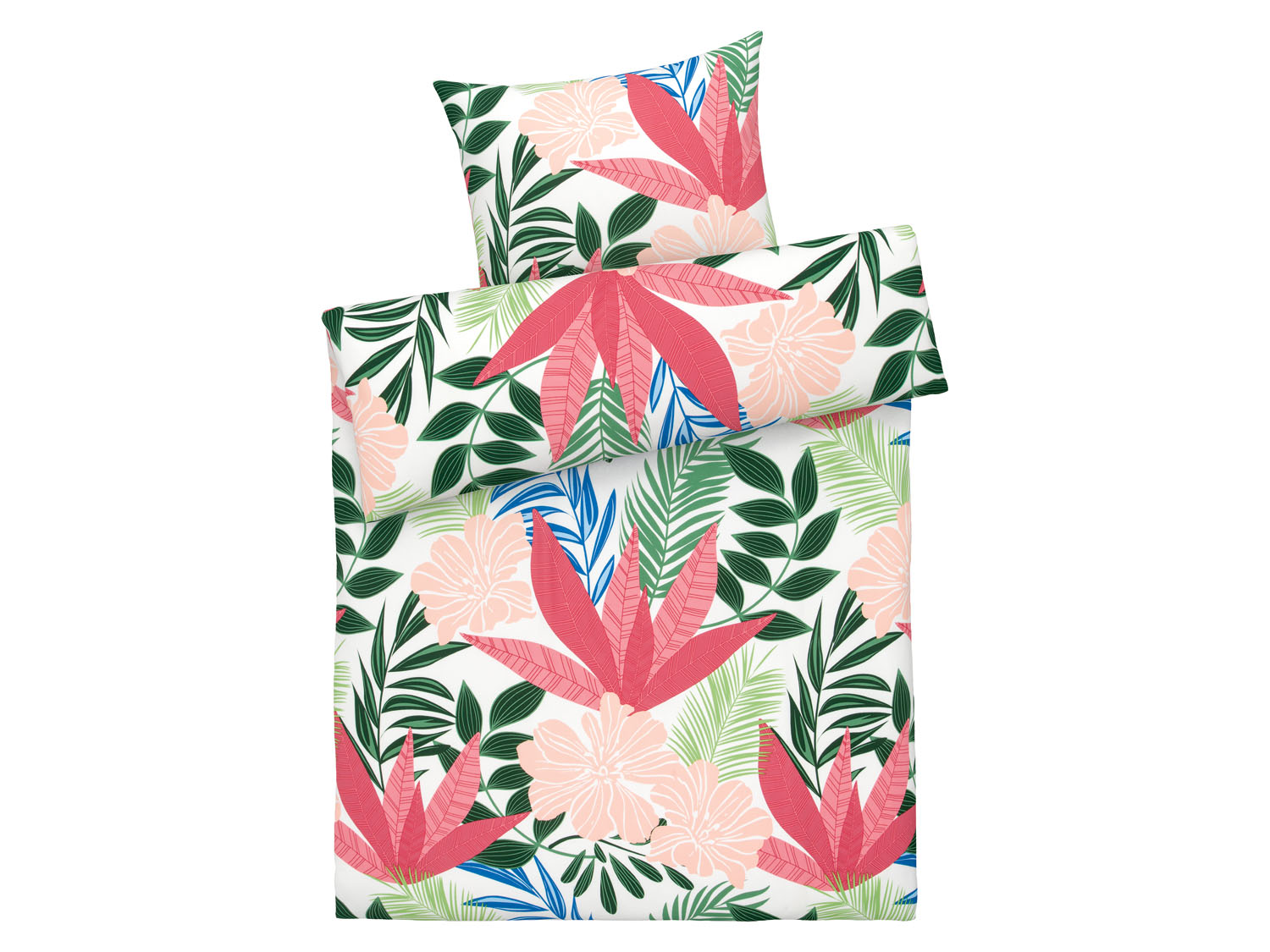 Livarno home Pościel z mikrowłókna satynowego, 140 x 200 cm Kwiaty/ różowy