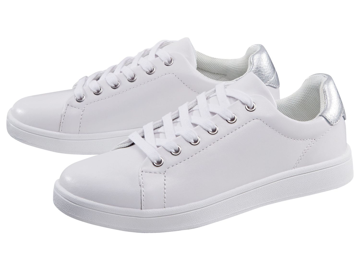 esmara Sneakersy damskie ze skóry, 1 para Biały, 37