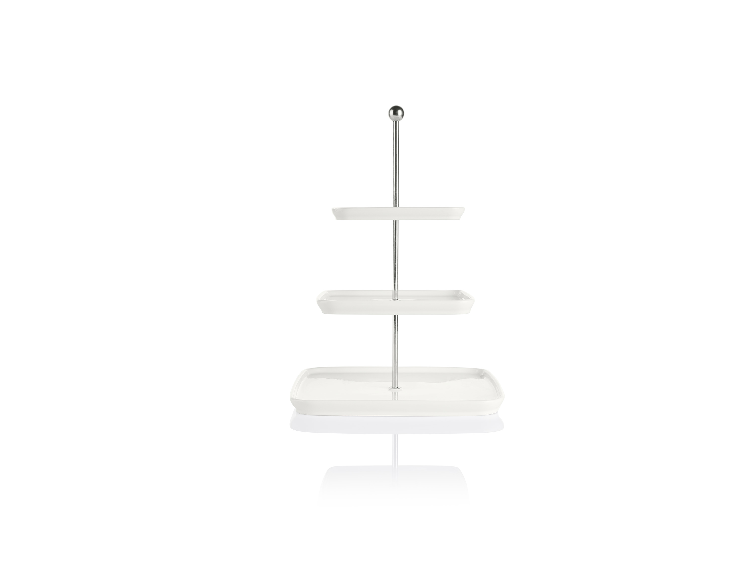 Ernesto Etażerka, 3-poziomowa, z porcelany Czworokątny