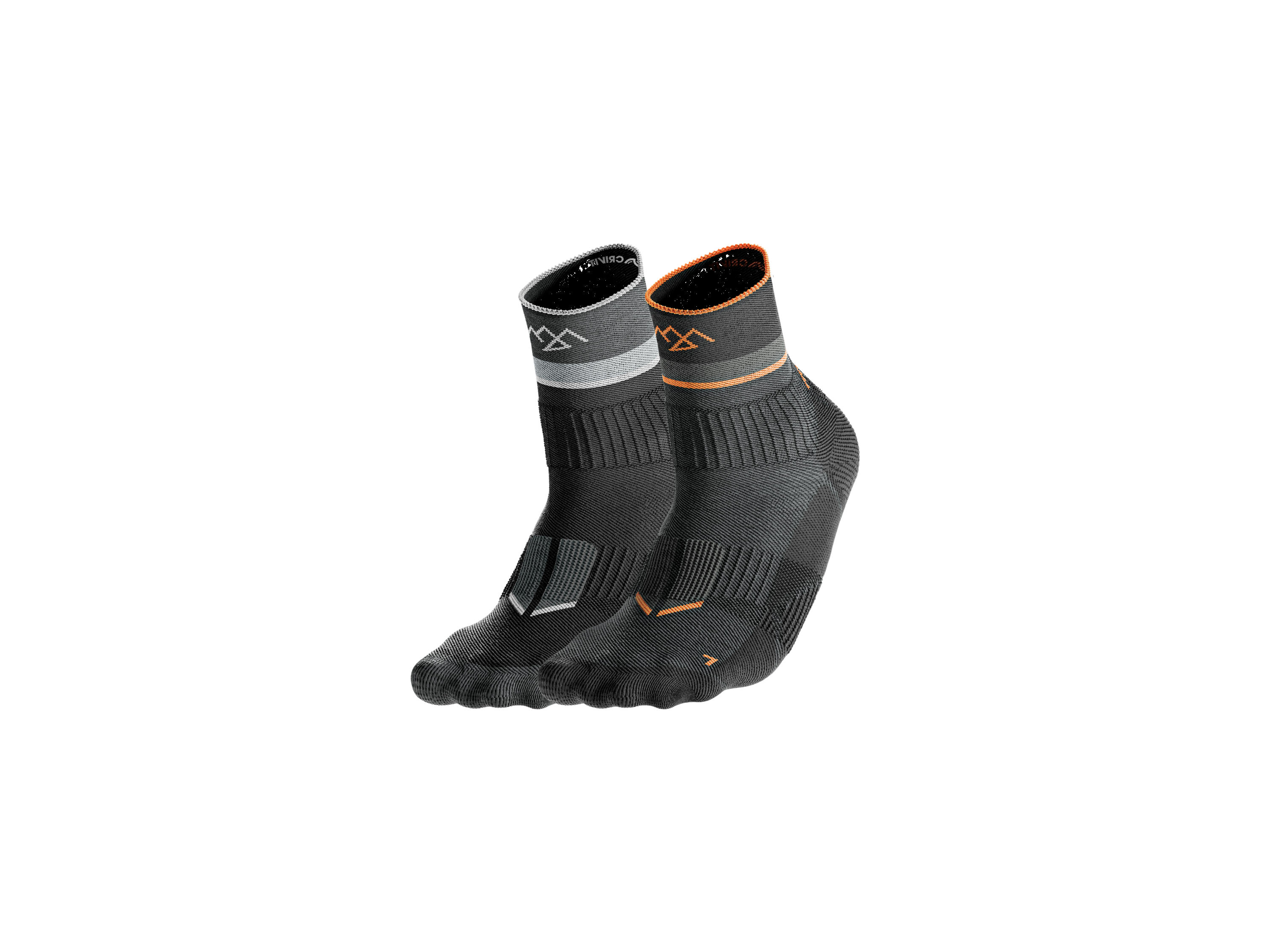 Crivit Skarpetki trekkingowe, 2 pary Czarny/szary/pomarańczowy, 41/42