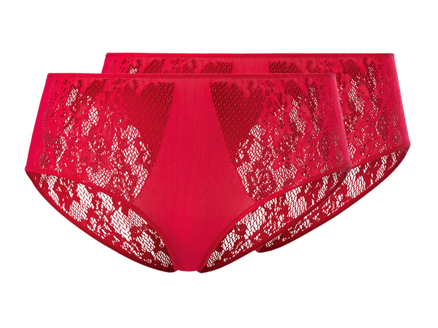 Esmara Lingerie Majtki damskie z koronką Czerwony, M 40/42