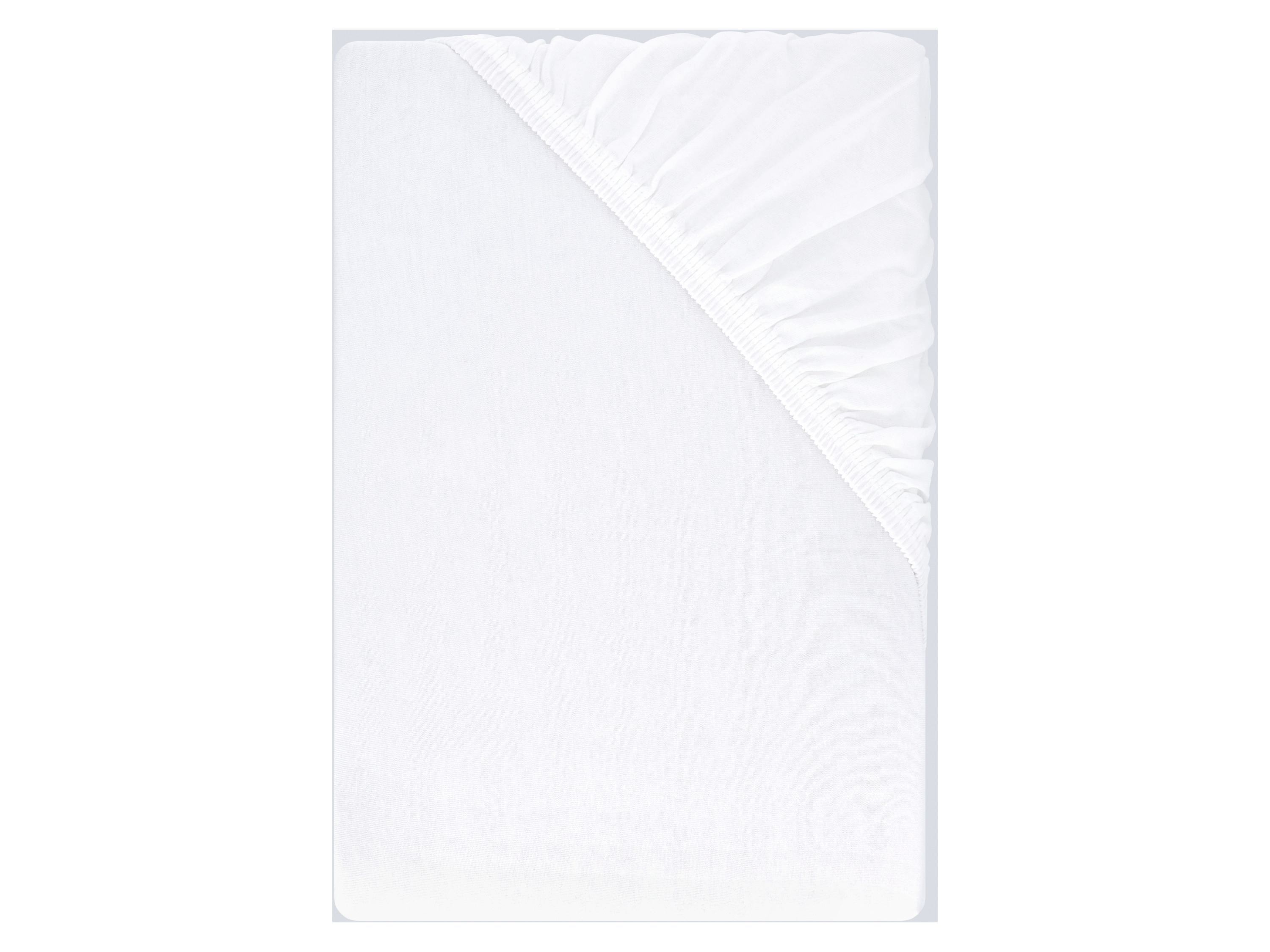 Livarno Prześcieradło dżersejowe z bawełną z gumką, 140-160 x 200 cm Biały