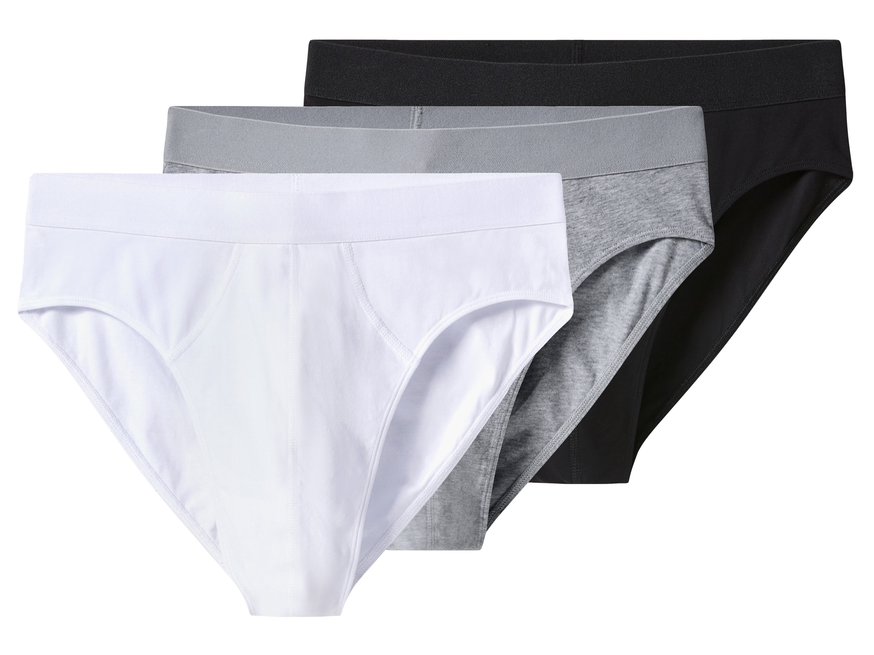 esmara Men Majtki slipy męskie z bawełną, 3 pary Czarny/ szary/ biały, 7/Xl