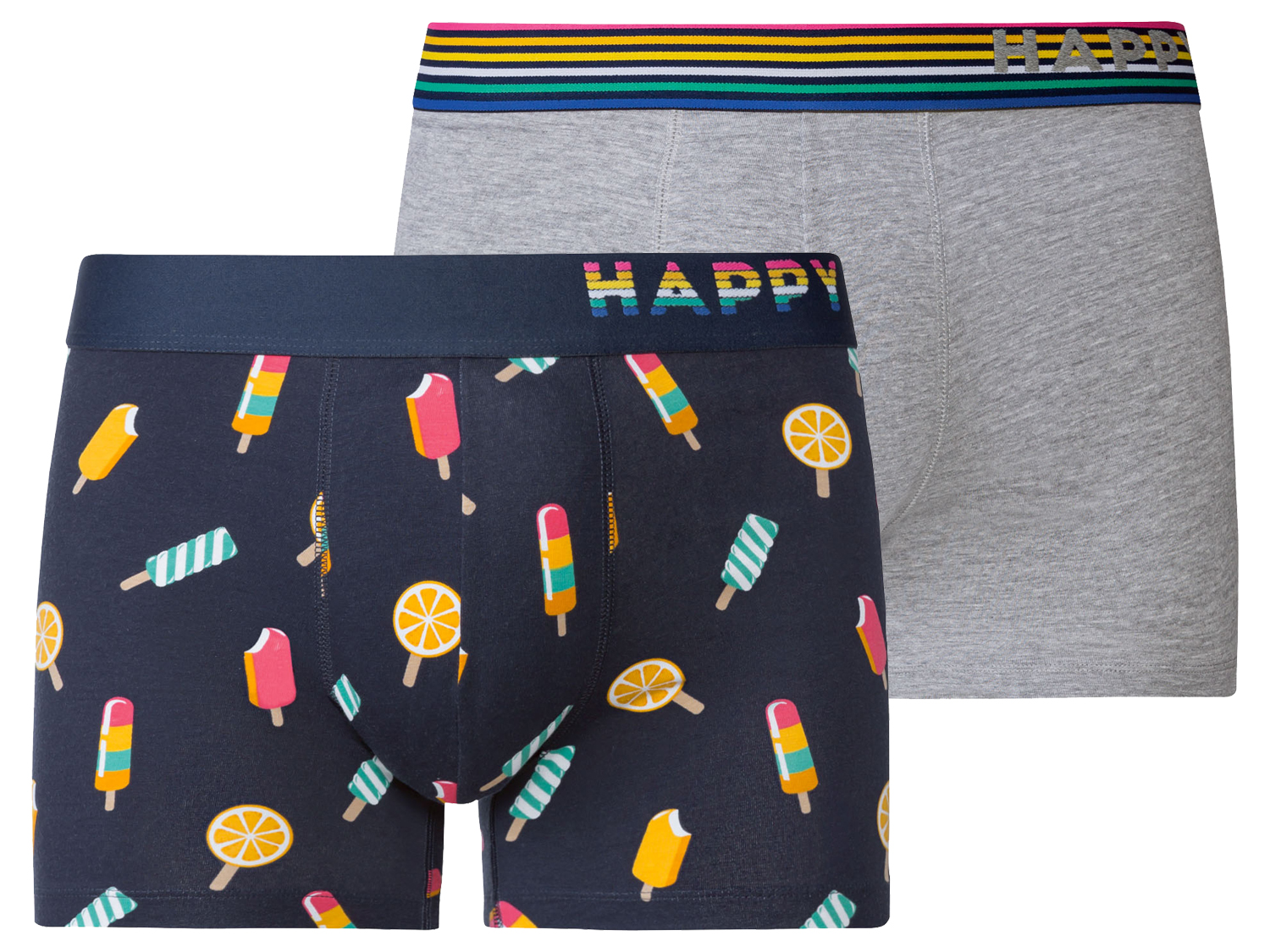 Happy Shorts Bokserki męskie, 2 pary M, Popsicles