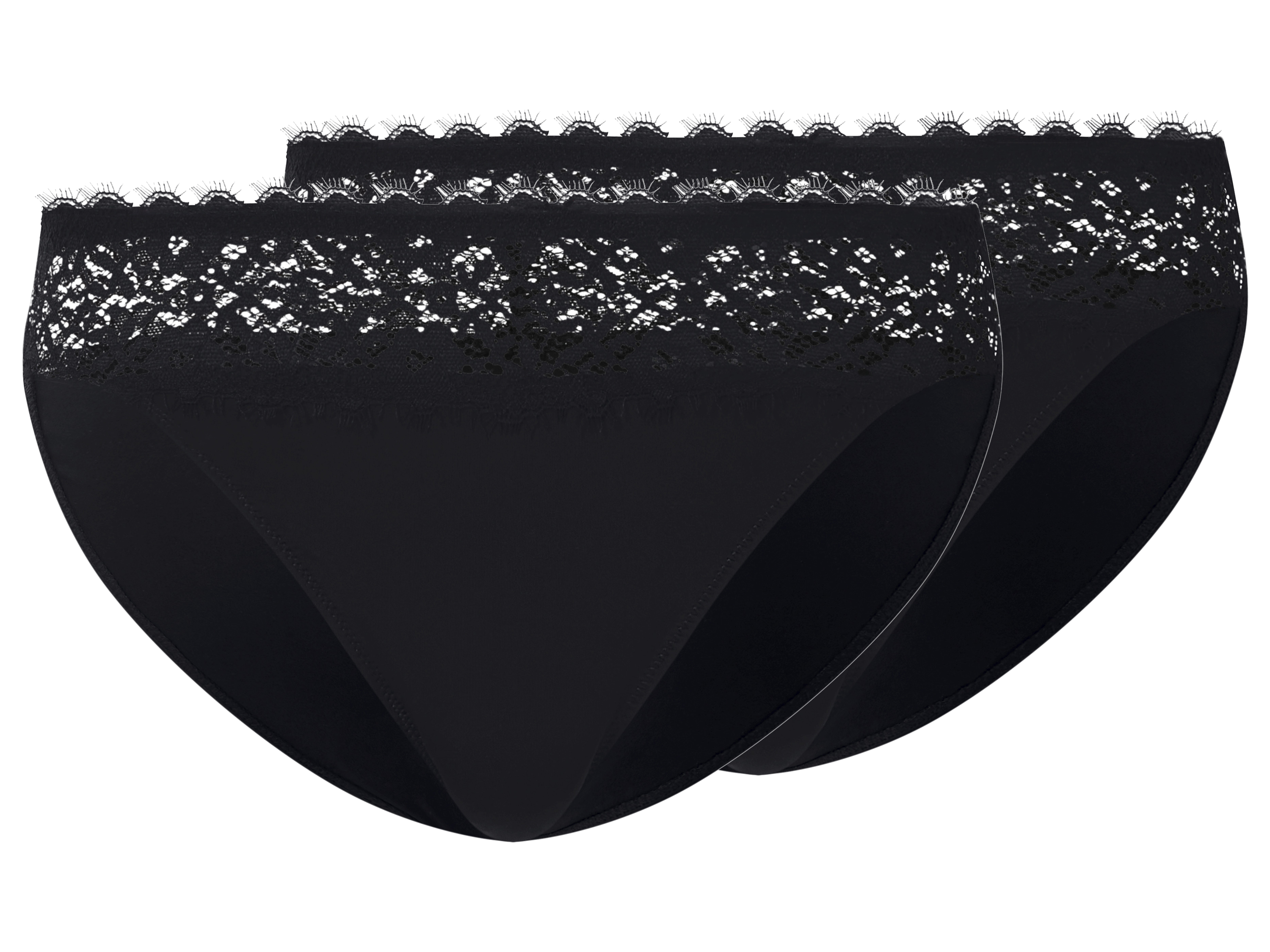 esmara Majtki damskie z koronką, 2 pary Czarny, XS 32/34