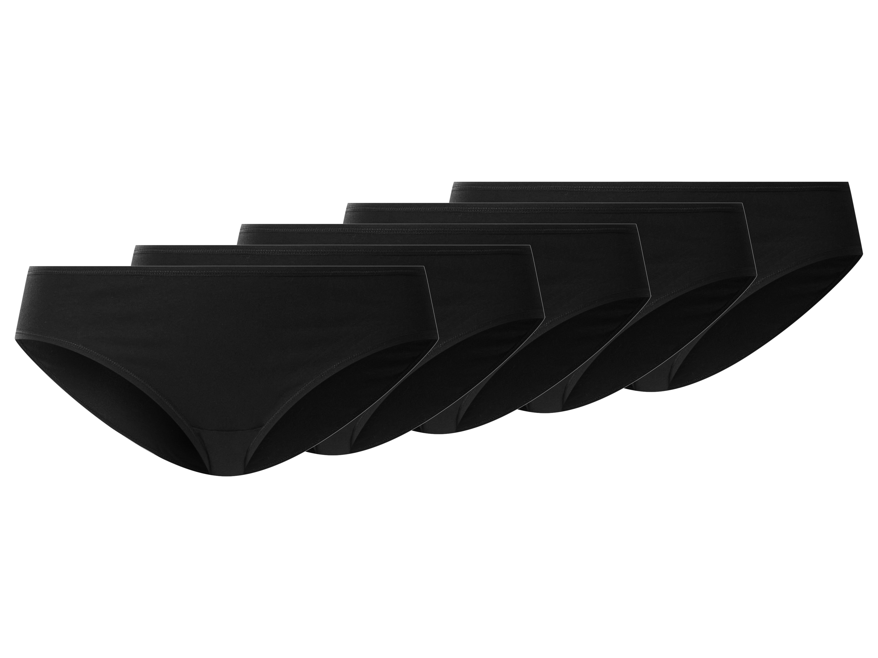 esmara Figi damskie z bawełną, 5 pary Czarny, XXL 52/54