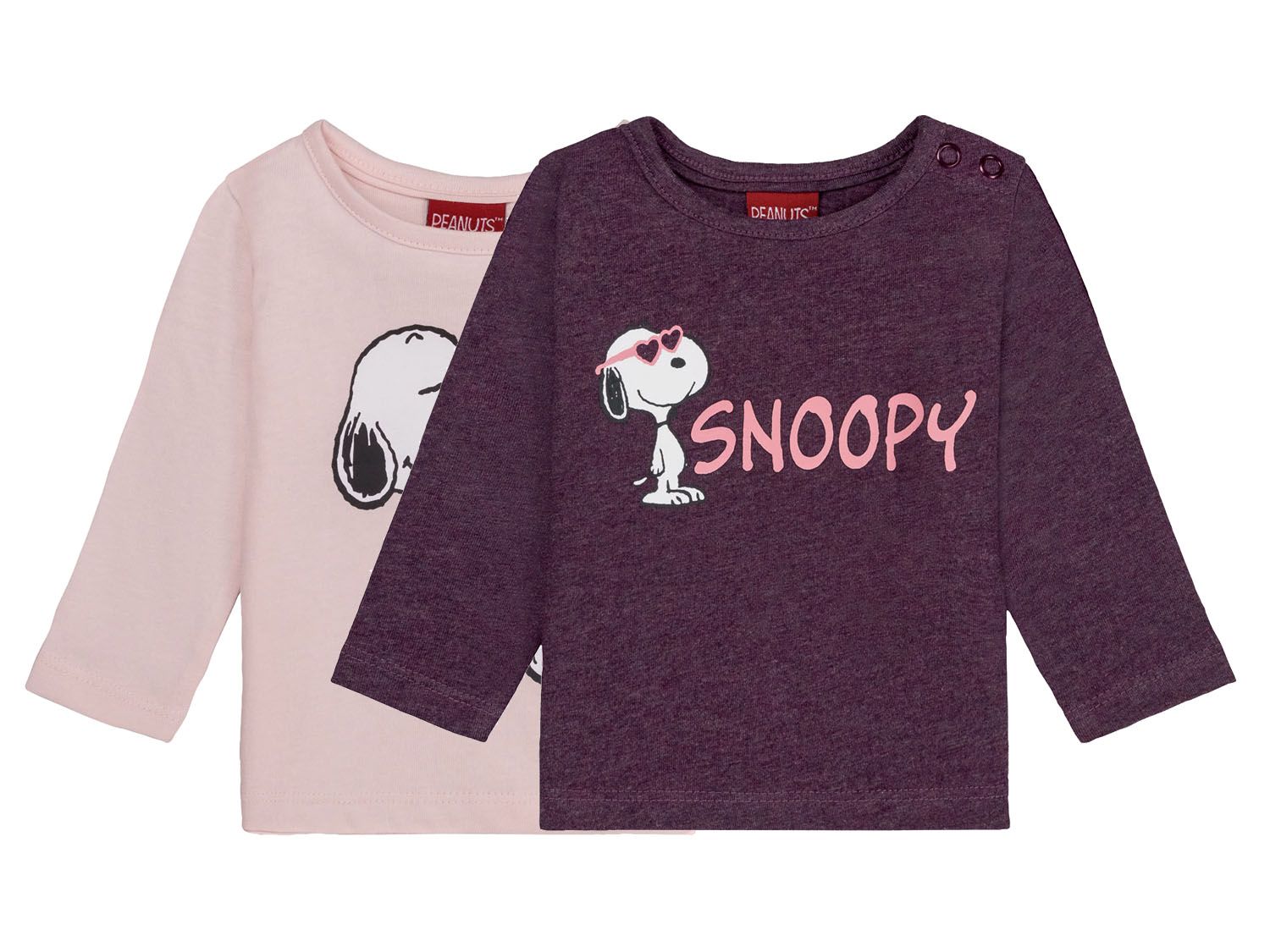 Bluzki niemowlęce z biobawełny, 2 sztuki Różowy/ fioletowy, 62/68