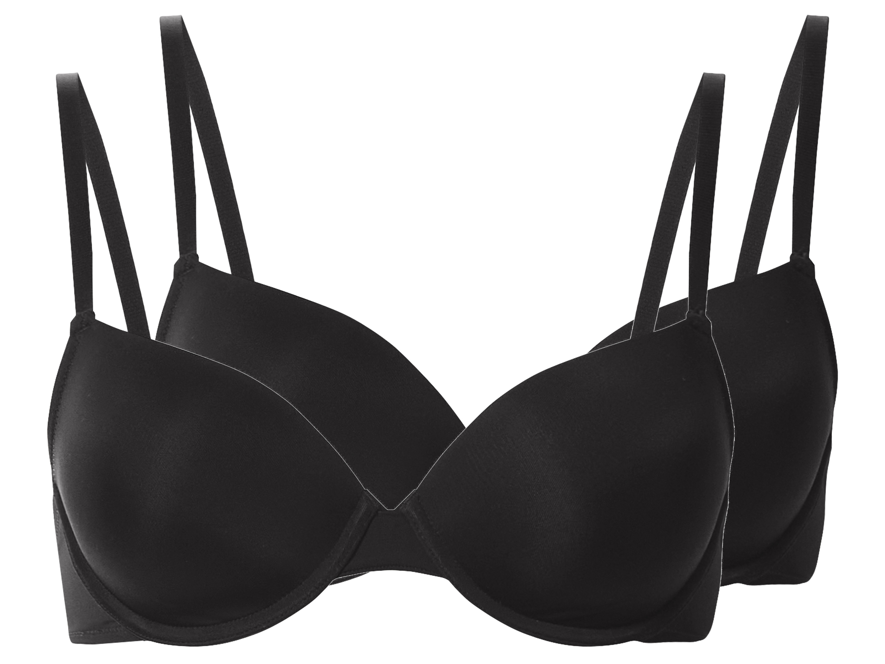 esmara Biustonosze damskie z fiszbinami, 2 sztuki Czarny, 85B