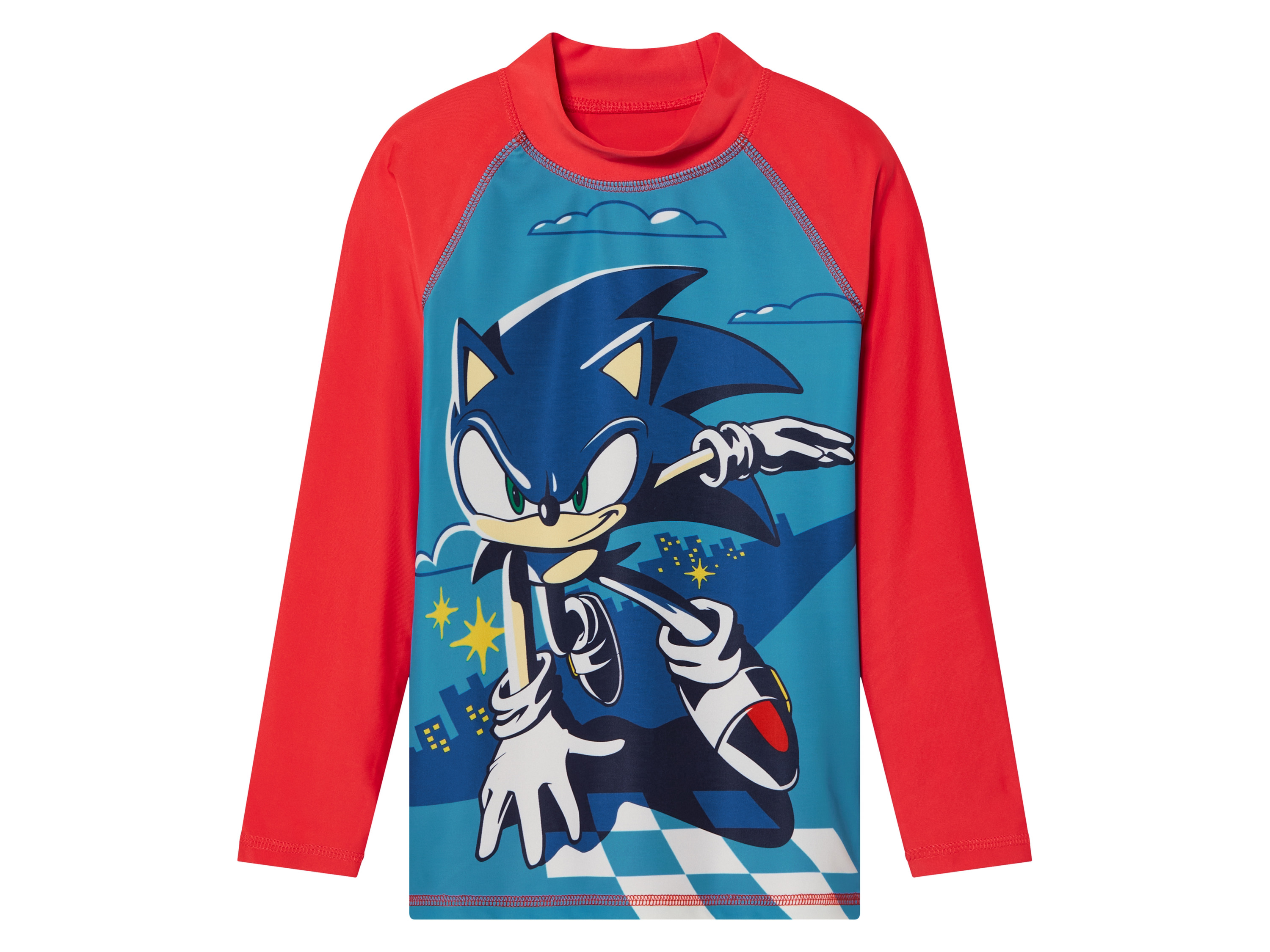 Koszulka do pływania z ochroną UV Sonic, czerwony, 98/104