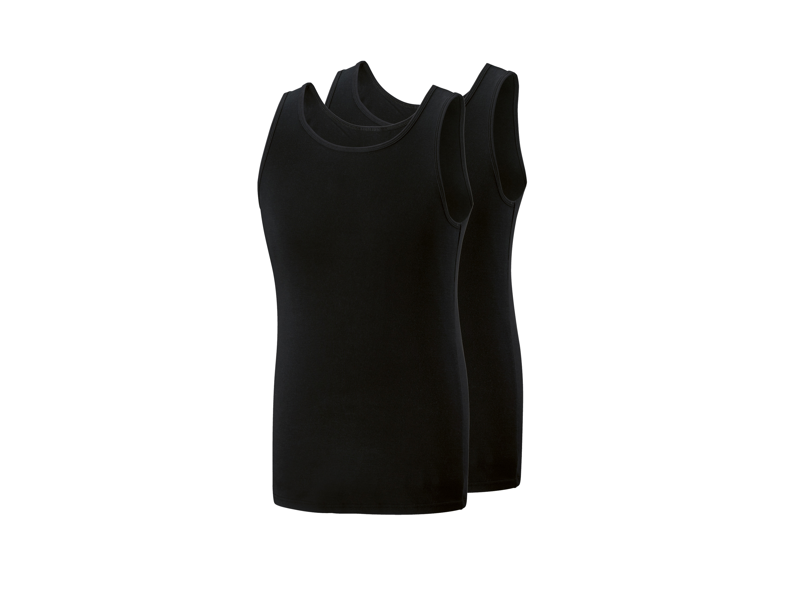 Parkside Podkoszulki męskie z bawełny, 2 sztuki Czarny, 6/L