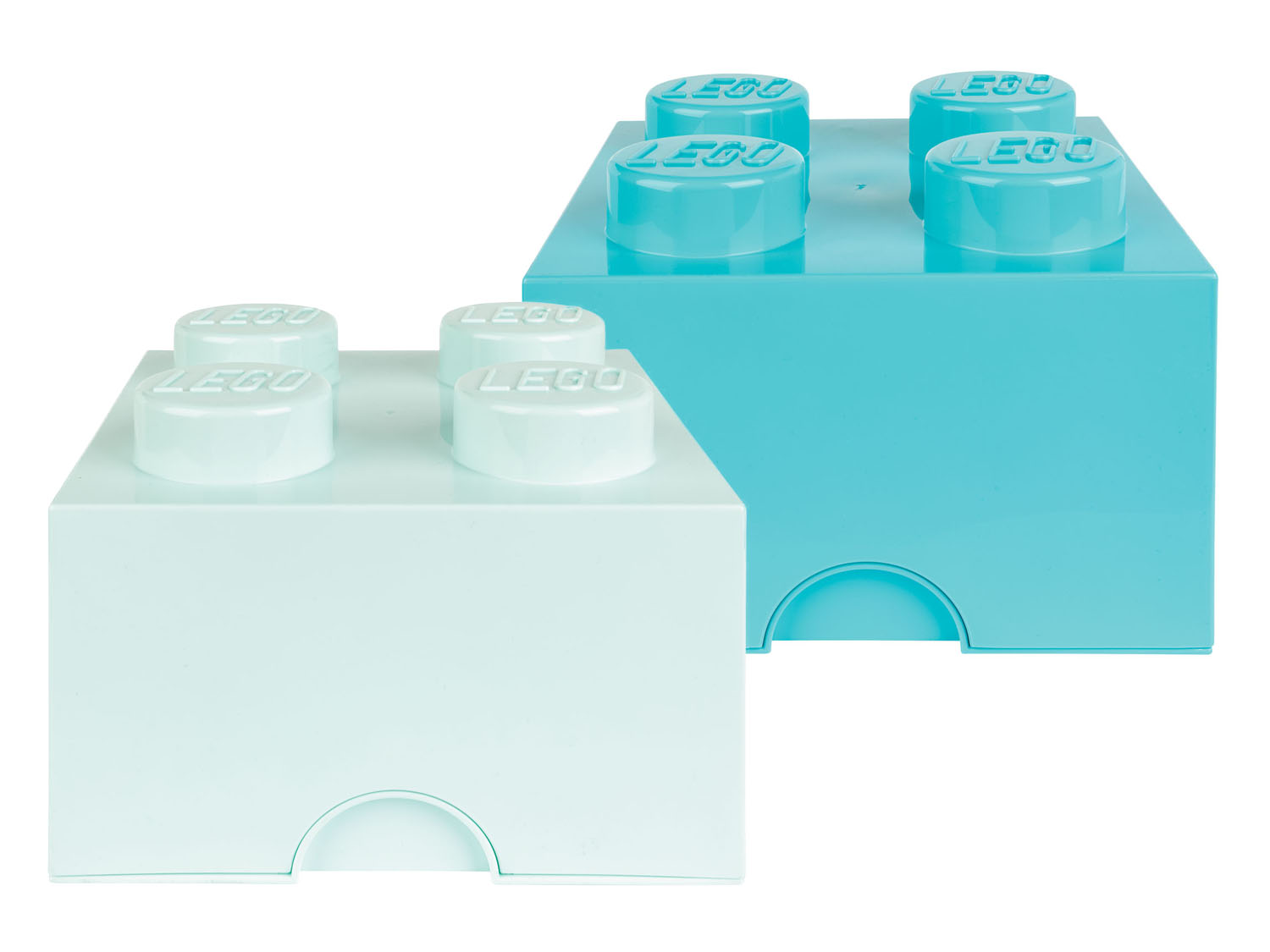 Pudełko do przechowywania w kształcie klocka Lego, 2 sztuki aqua light blue/ medium azur