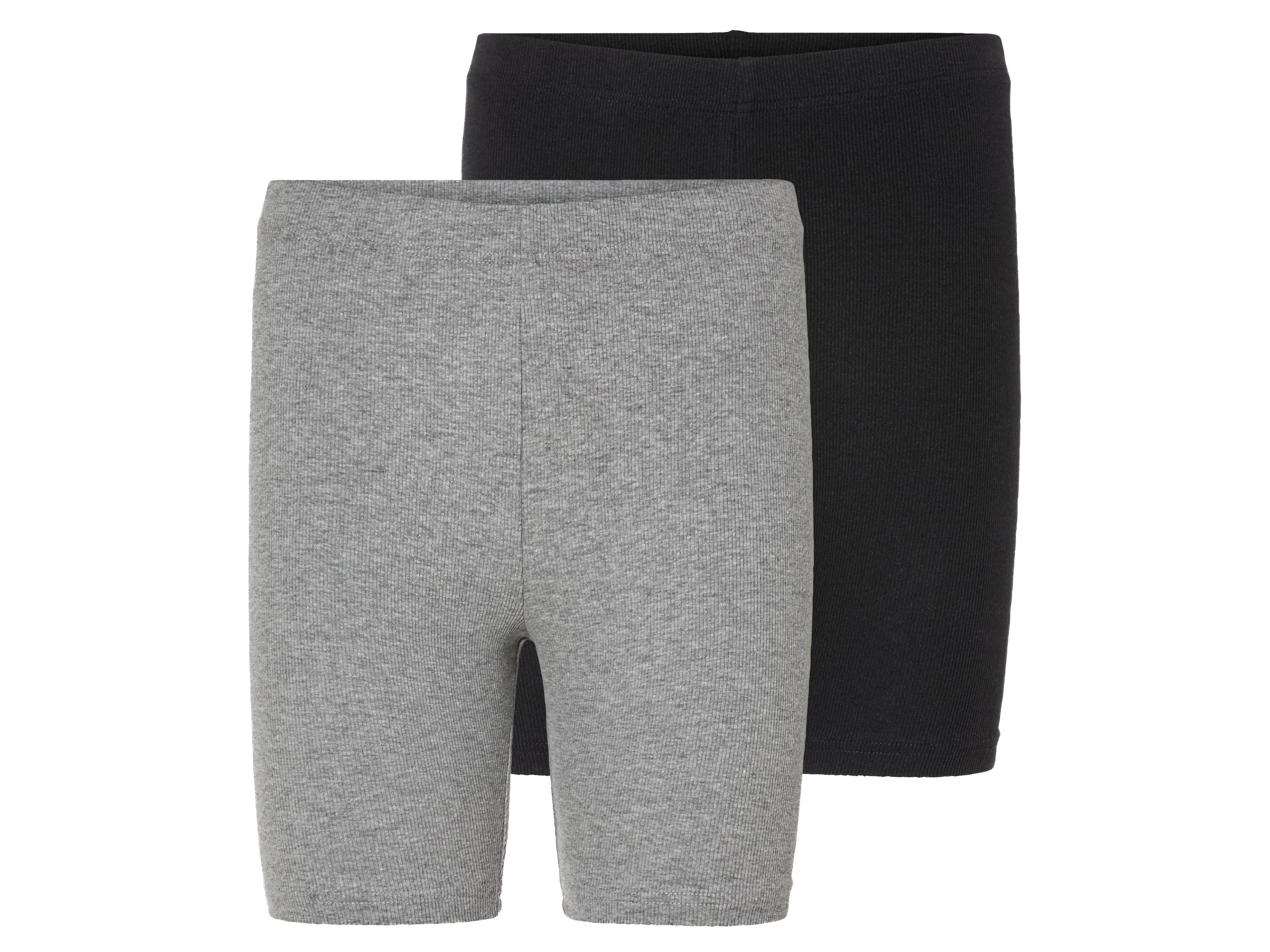 esmara Legginsy damskie krótkie z bawełną, 2 pary Czarny/ szary, XS 32-34