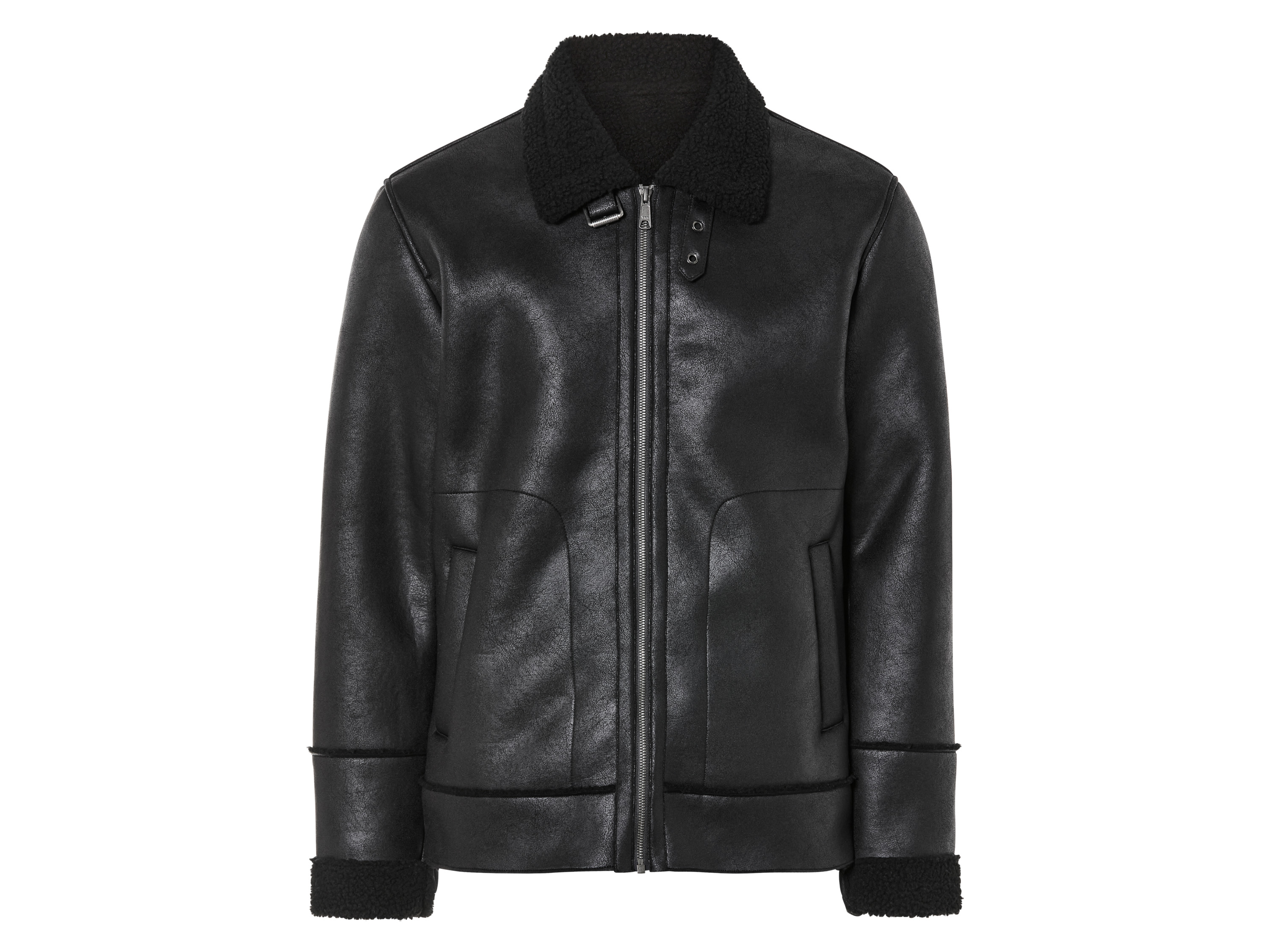 Livergy Kurtka męska w stylu ramoneski, z kożuchem Xl56/58, Czarny