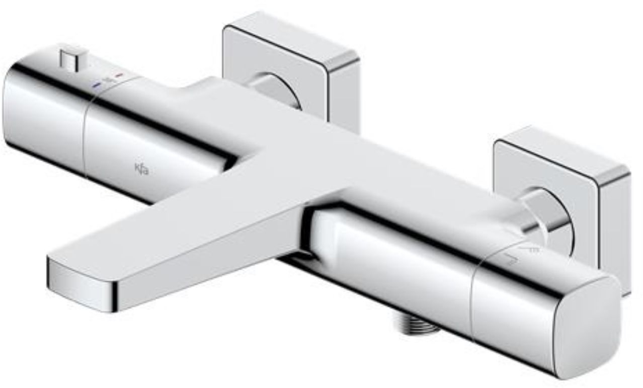 Darmowa Dostawa - Bateria wannowo-prysznicowa ścienna z termostatem chrom KFA Armatura Malaga 575401000