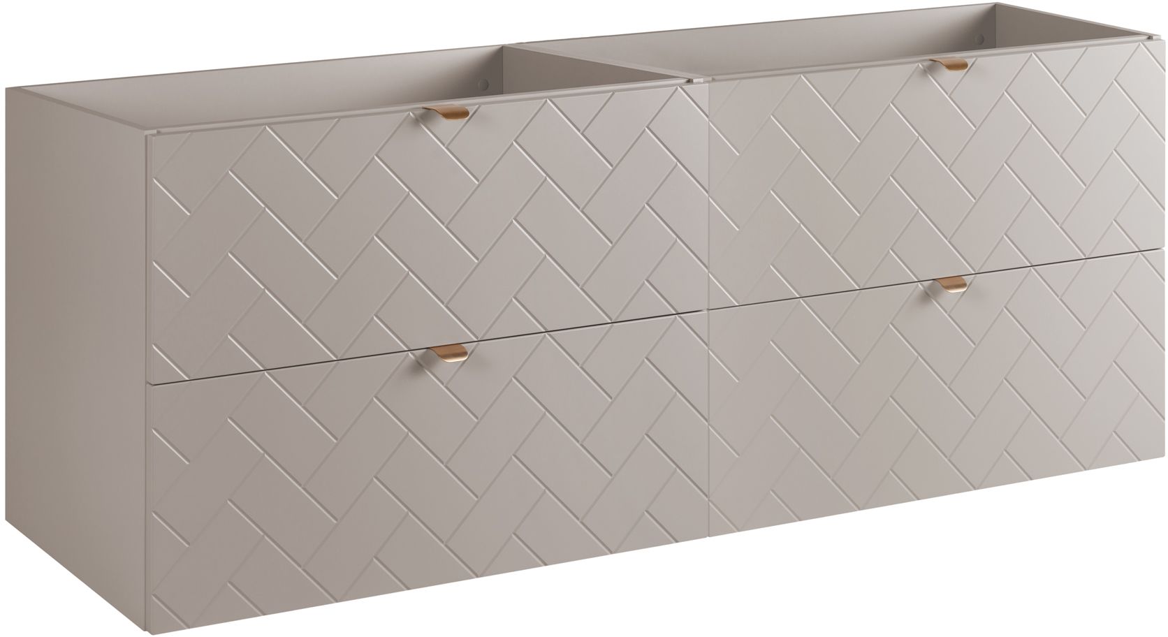 Darmowa Dostawa - Zestaw 2 szafek łazienkowych 160x46x60.7 cm podumywalkowa wisząca beżowa Rodan Trend abset10875