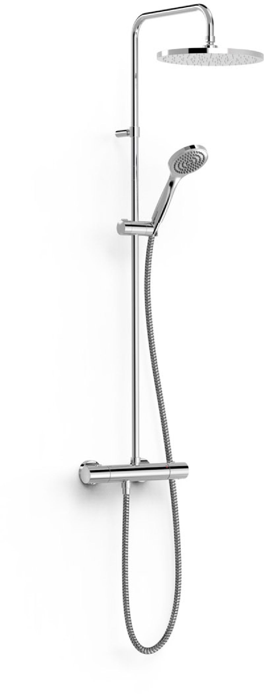 Darmowa Dostawa - Zestaw prysznicowy ścienny termostatyczny z deszczownicą chrom Tres Over-Wall 19039301