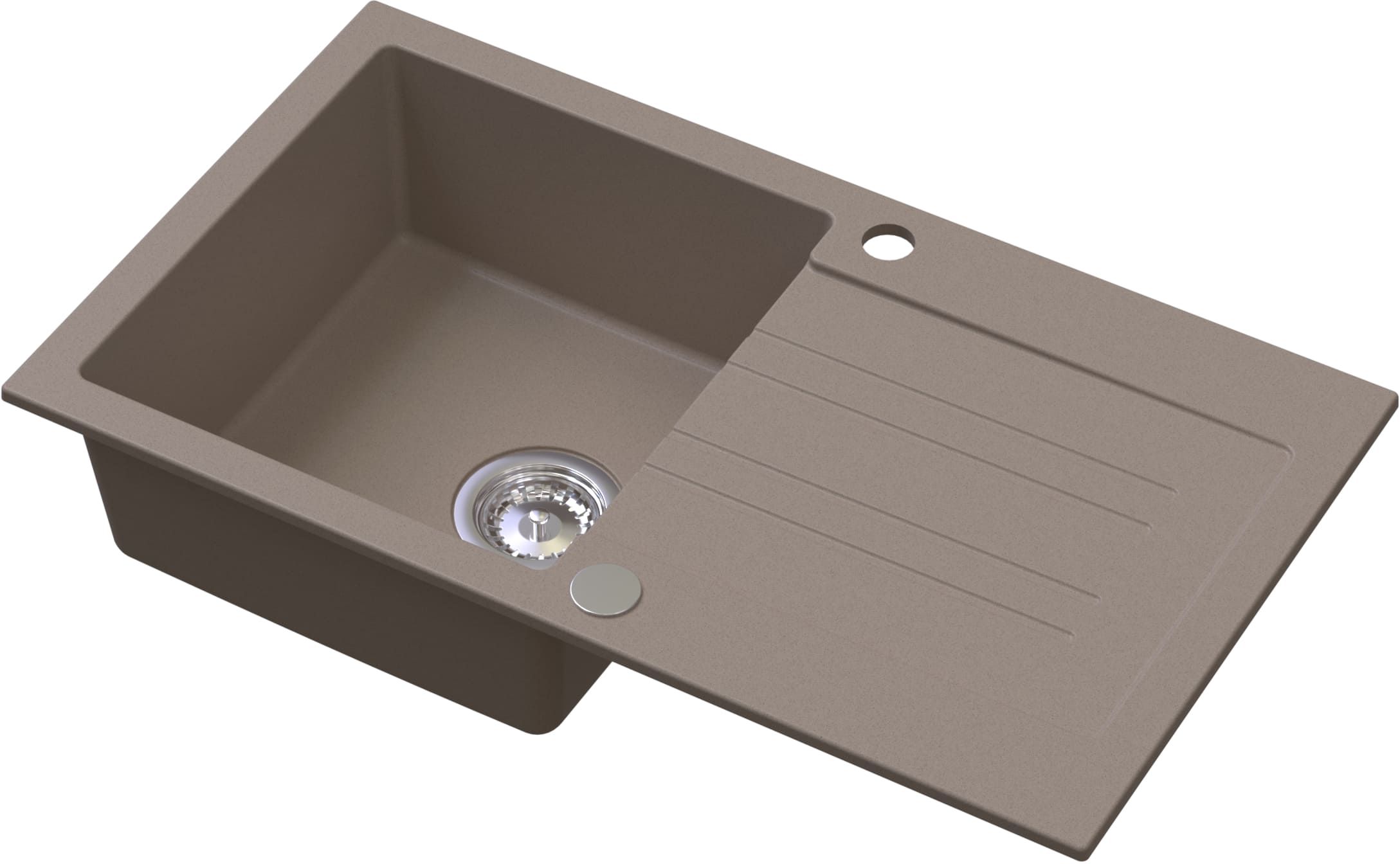 Darmowa Dostawa - Zlewozmywak granitowy 77x44 cm beżowy Ruvetti Pino 3001PIBE160W