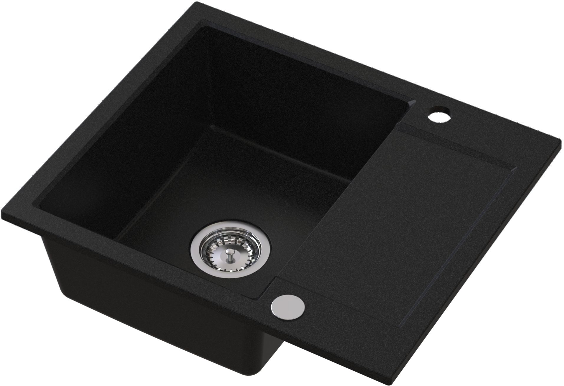 Darmowa Dostawa - Zlewozmywak granitowy 59x50 cm czarny Ruvetti Signum 3001SBC120W