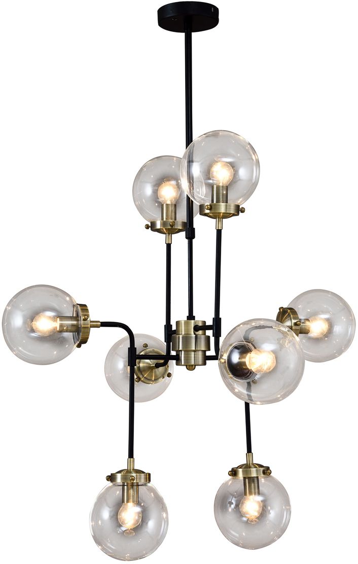 Darmowa Dostawa - Lampa wisząca x28 W czarna-przezroczysta-brązowa Italux Odelia V10098