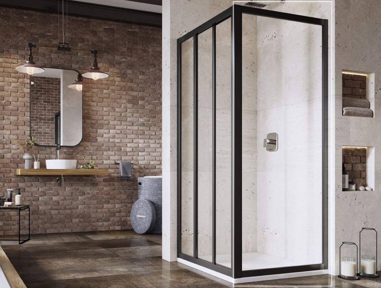 Darmowa Dostawa - Ścianka prysznicowa 80 cm czarny mat/szkło przezroczyste Ravak Supernova 940403R2Z1