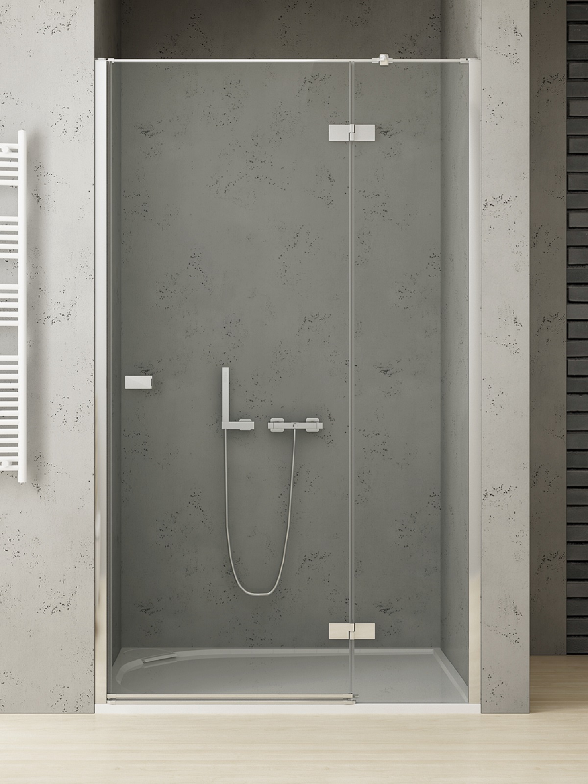 Darmowa Dostawa - Drzwi prysznicowe 90 cm uchylne chrom połysk/szkło przezroczyste New Trendy Reflexa EXK5060