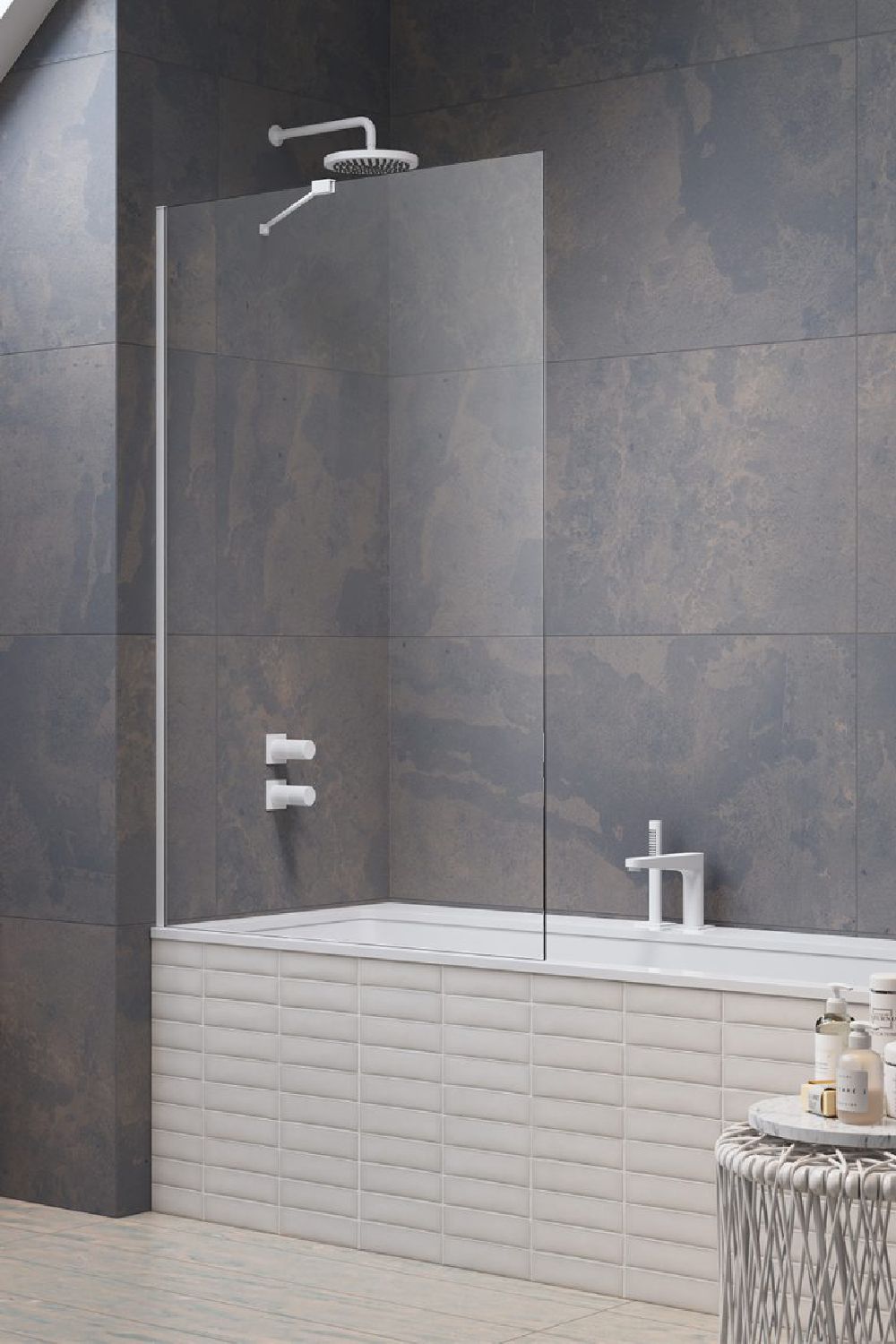 Darmowa Dostawa - Parawan nawannowy 50 cm 1-częściowy biały mat/szkło przezroczyste Radaway Modo New White PNJ II 100060500401