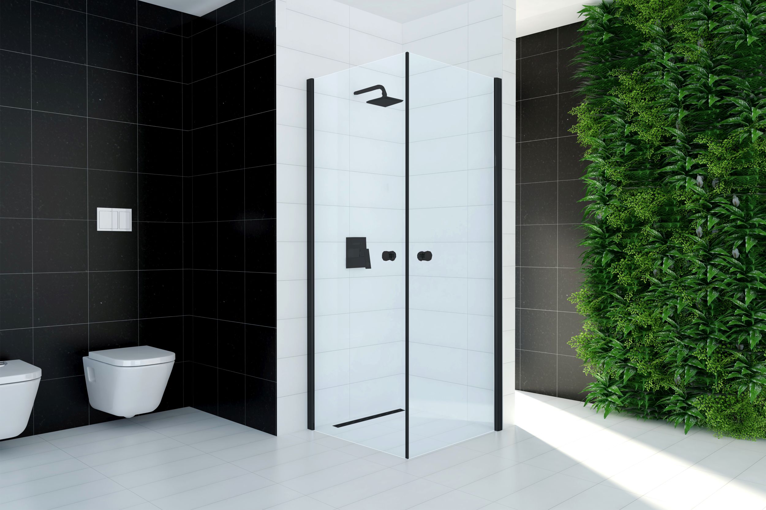 Darmowa Dostawa - Kabina prysznicowa 90x90 cm kwadratowa czarny mat/szkło przezroczyste Sea-Horse Fresh Line BKP122TK