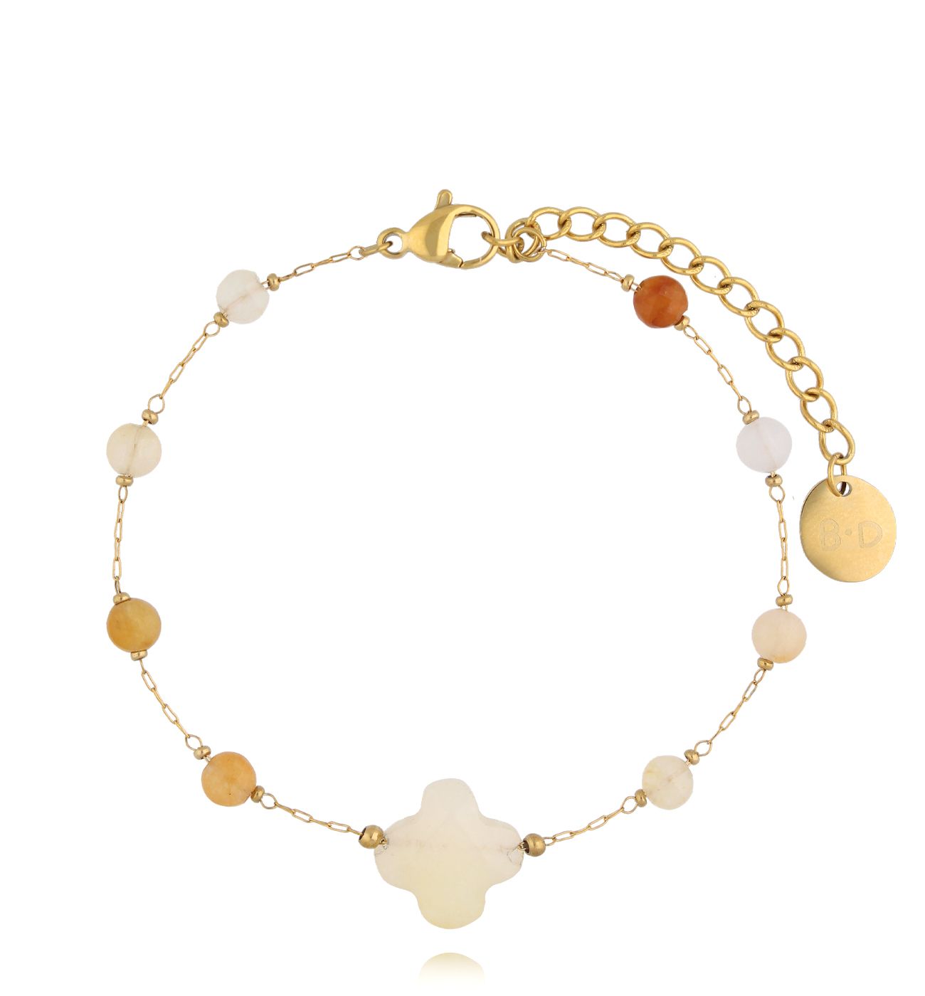 Bransoletka z koniczynką i kamieniami słonecznymi BPA0509