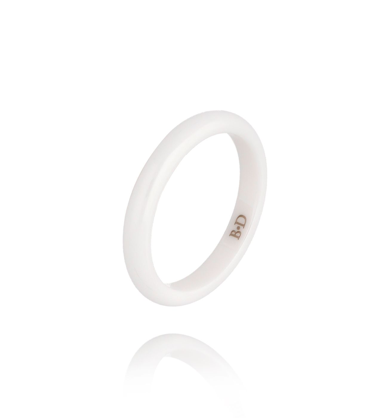 Obrączka z ceramiki biała cienka Feminine PFE0026 - By Dziubeka