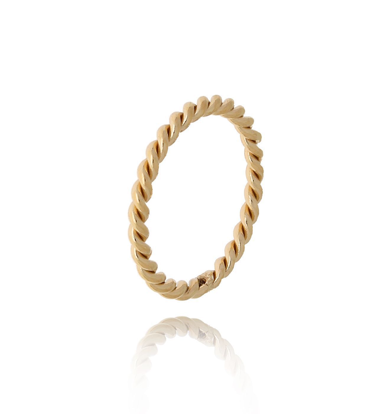 Pierścionek pozłacany ze stali szlachetnej Tangle PSA0277