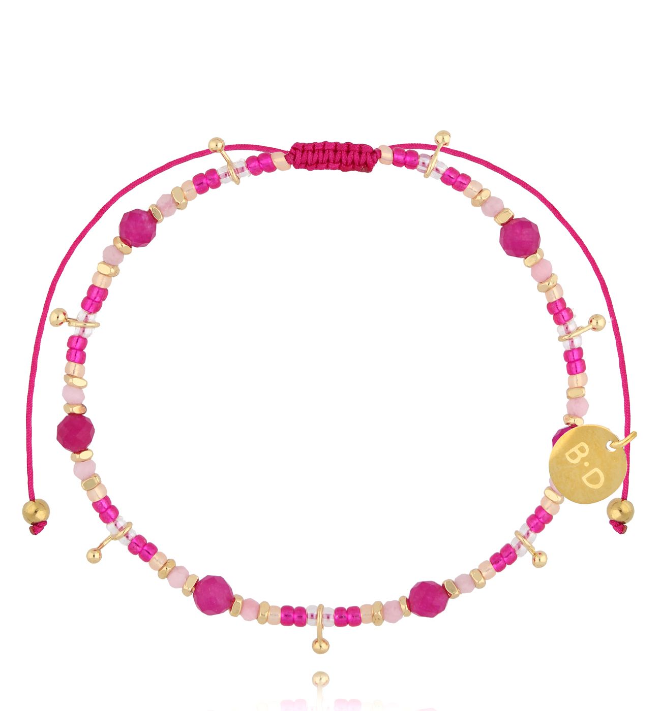 Bransoletka fuksjowa z jadeitami BMT0247