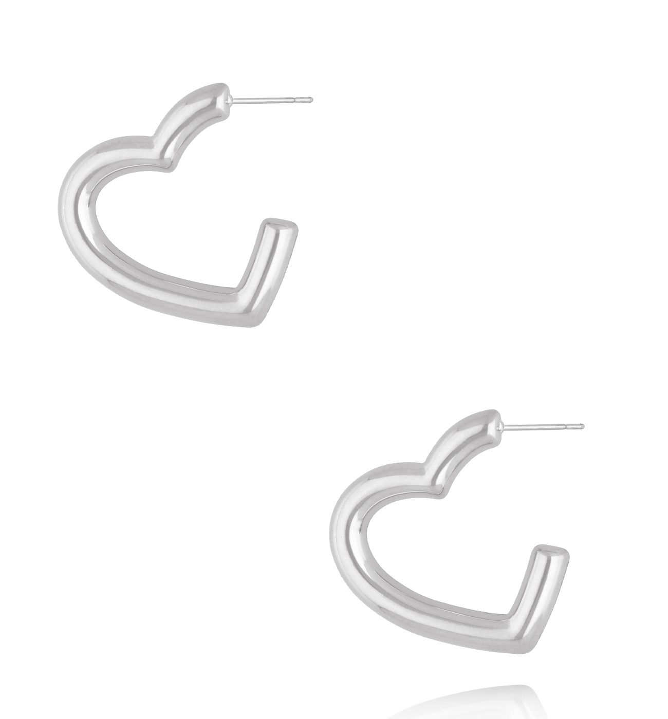 Kolczyki serca dmuchane srebrne KSY0605 - By Dziubeka