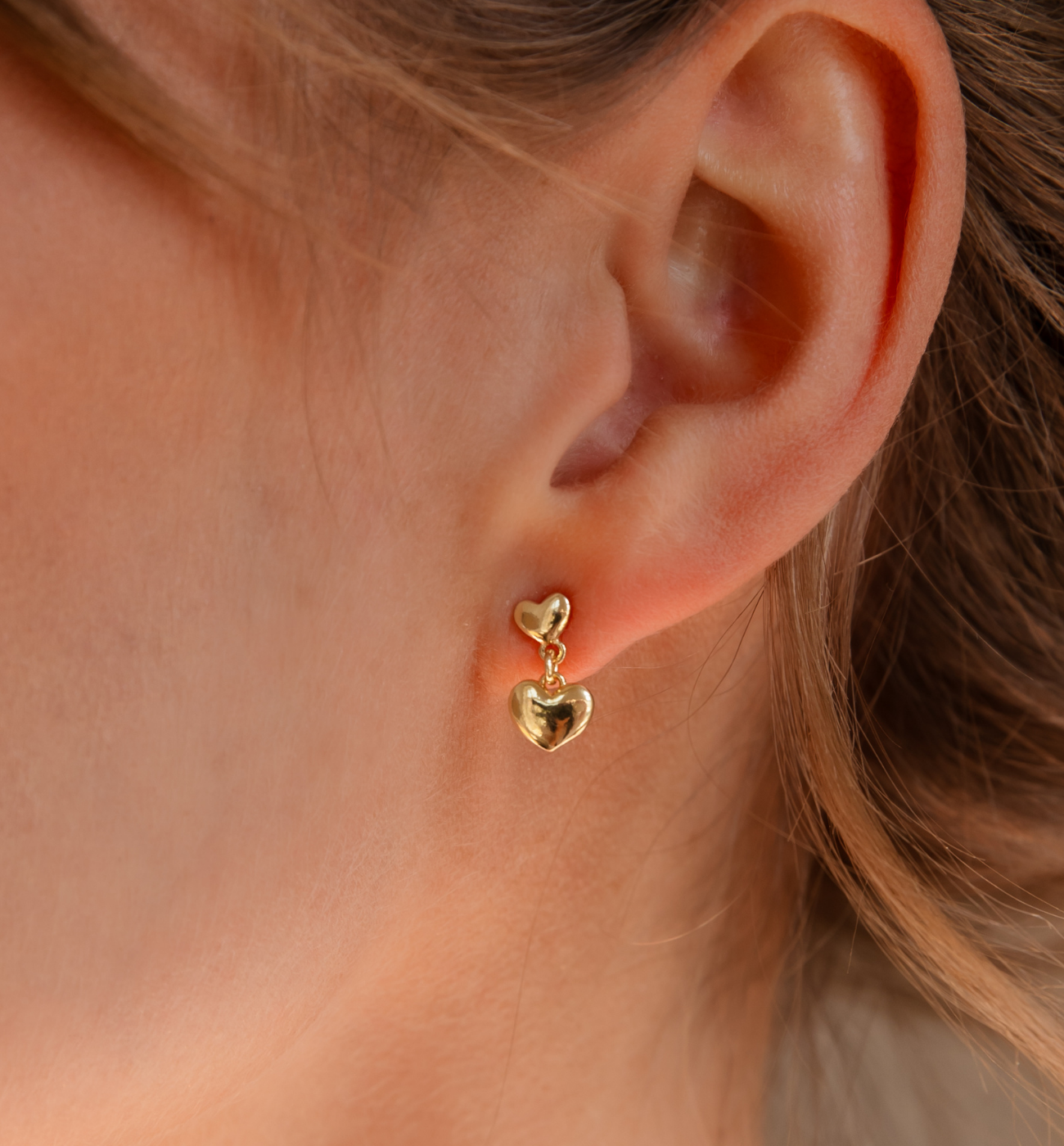 Kolczyki serca złote KGG0012 - By Dziubeka