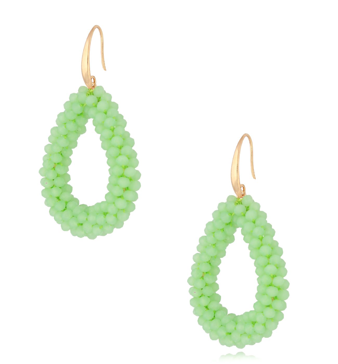 Kolczyki z kryształkami zielone łezki Luminous KWE0048 - By Dziubeka