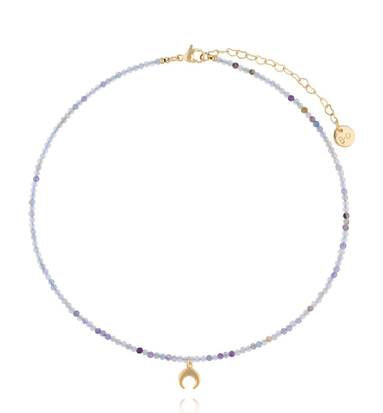 Naszyjnik z fluorytami i księżycem NTW1479