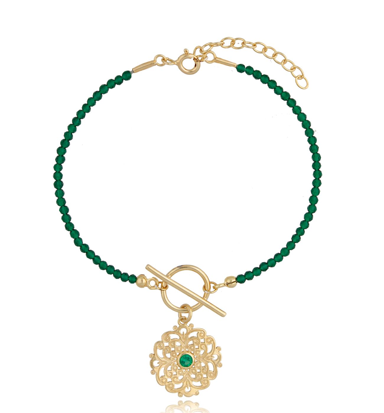 Bransoletka z zielonymi onyksami Green Valley BSE0121