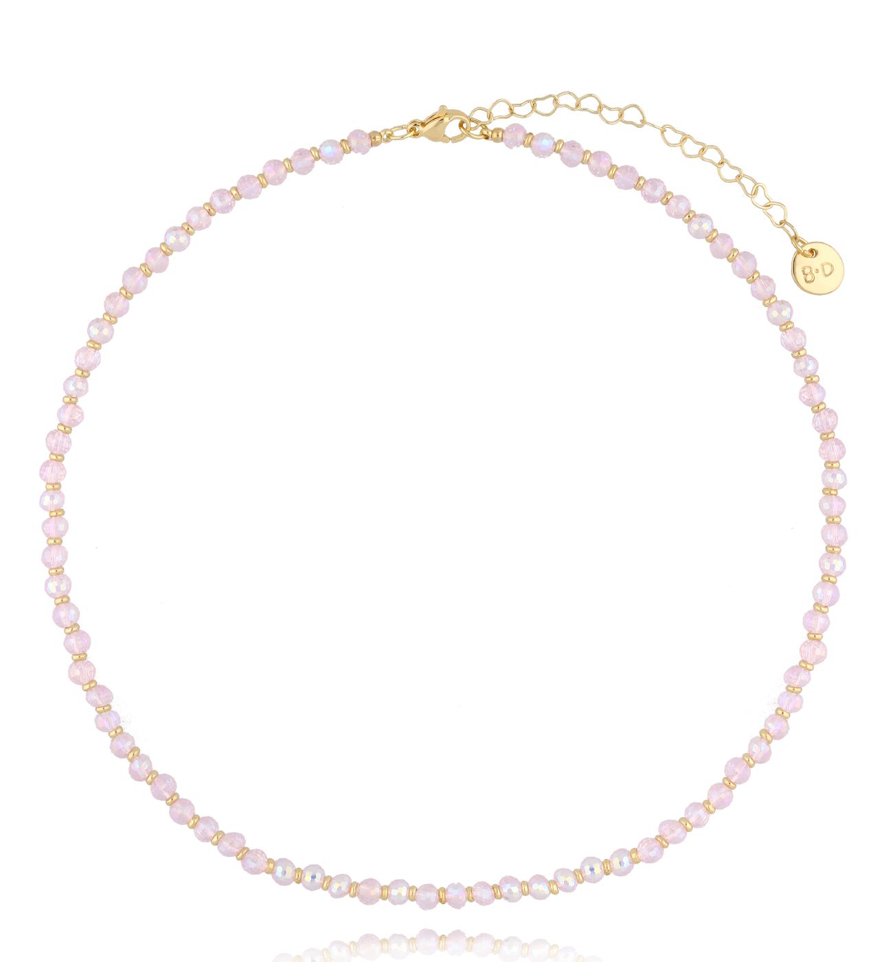 Naszyjnik różowy z kryształkami Baby Pink NTW1139