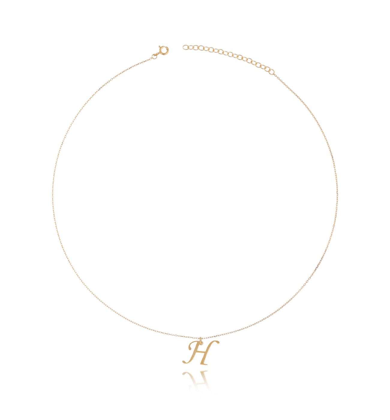 Naszyjnik srebrny pozłacany z literką H NAT0253