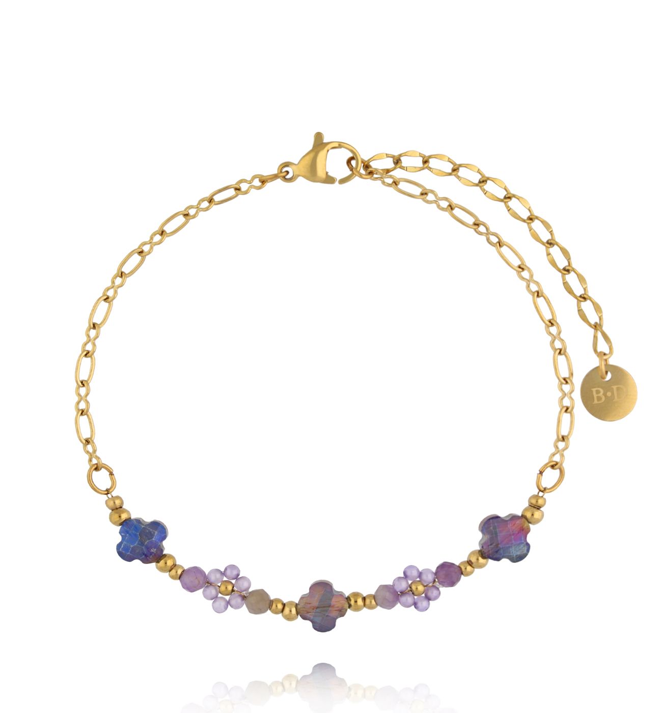 Bransoletka złota z ametystami BTW3678