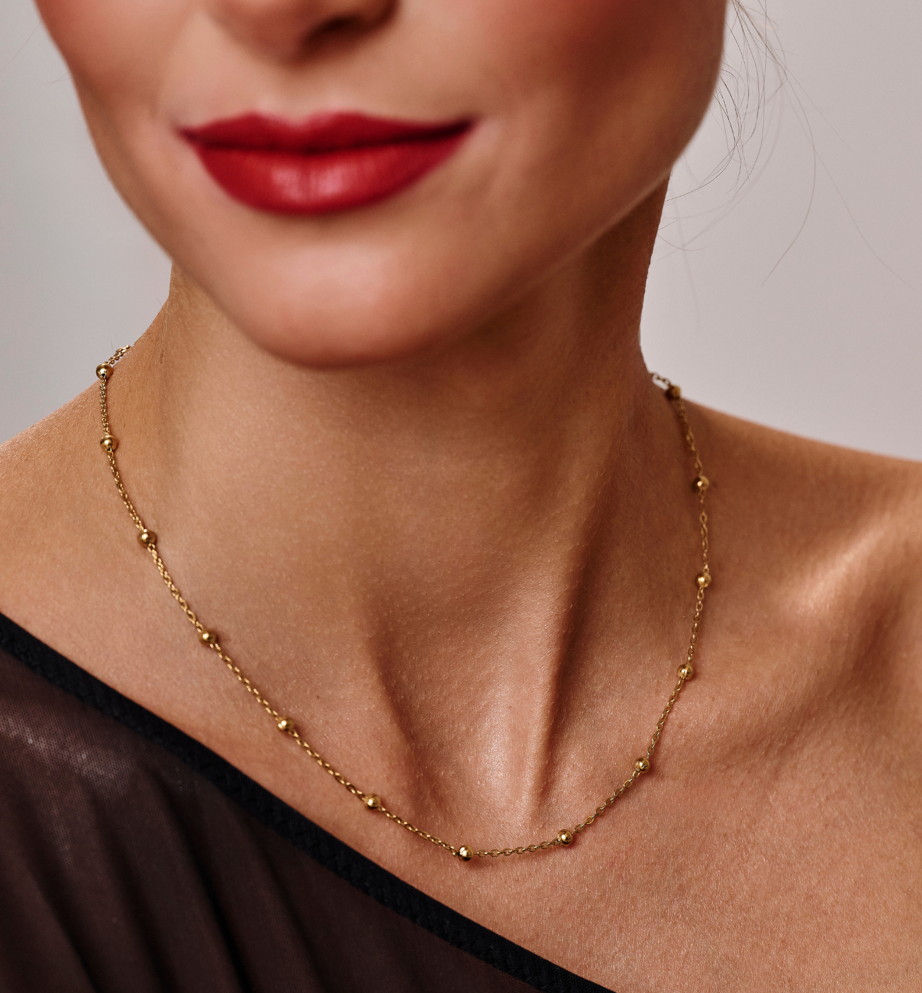 Naszyjnik z kuleczkami złoty NSY0696